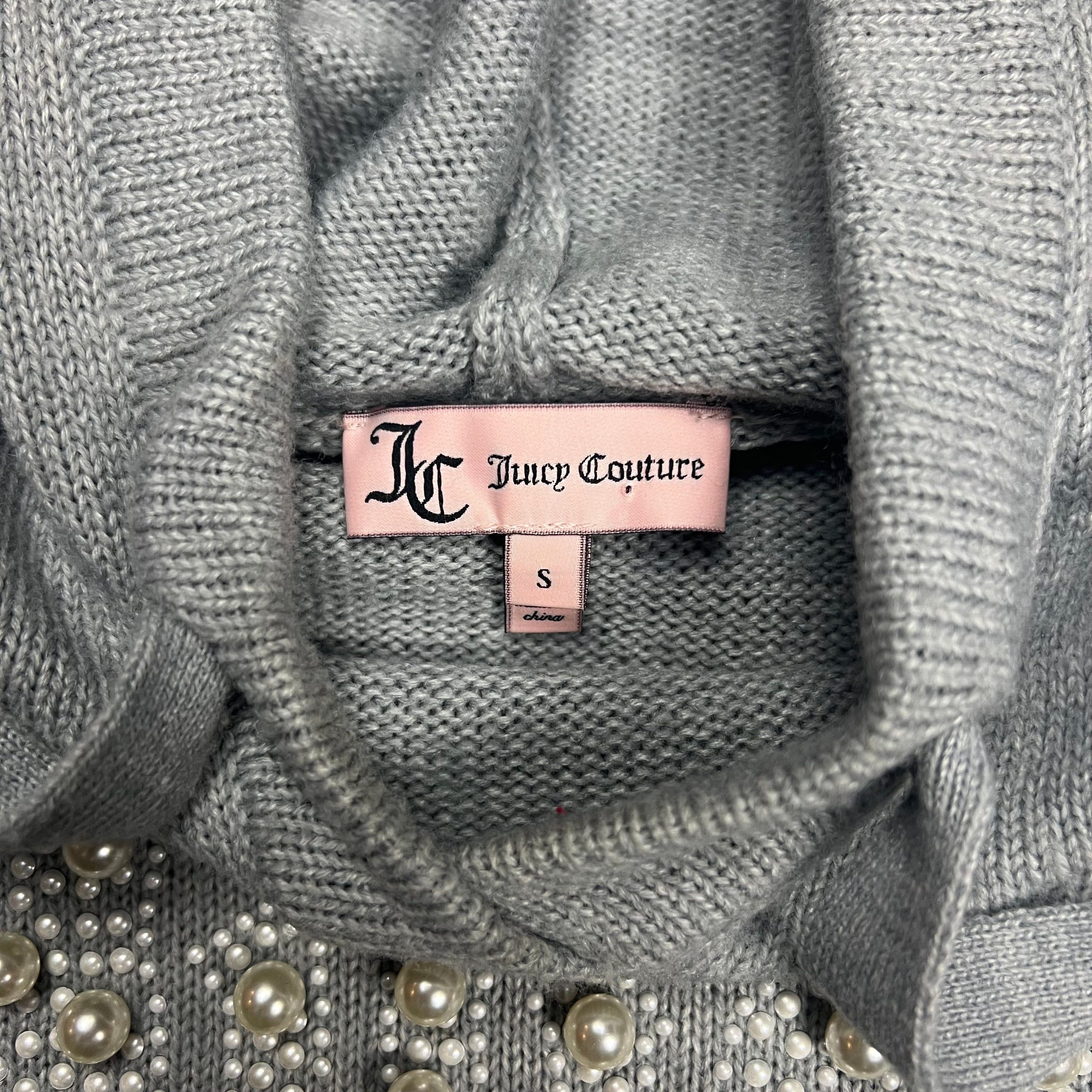 Juicy Couture Juicy Couture Cozy Heather Grey Pearl Trimmed Hoodie - S Size S / US 4 / IT 40 - 5 Thumbnail