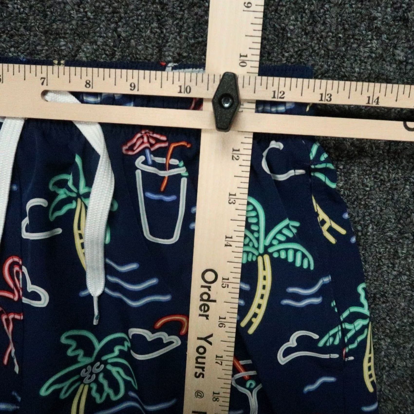 Chubbies Chubbies Swim Trunks Small Blue Neon Lights Tropical Lined Shorts 7" Mens Size US 29 - 7 Thumbnail