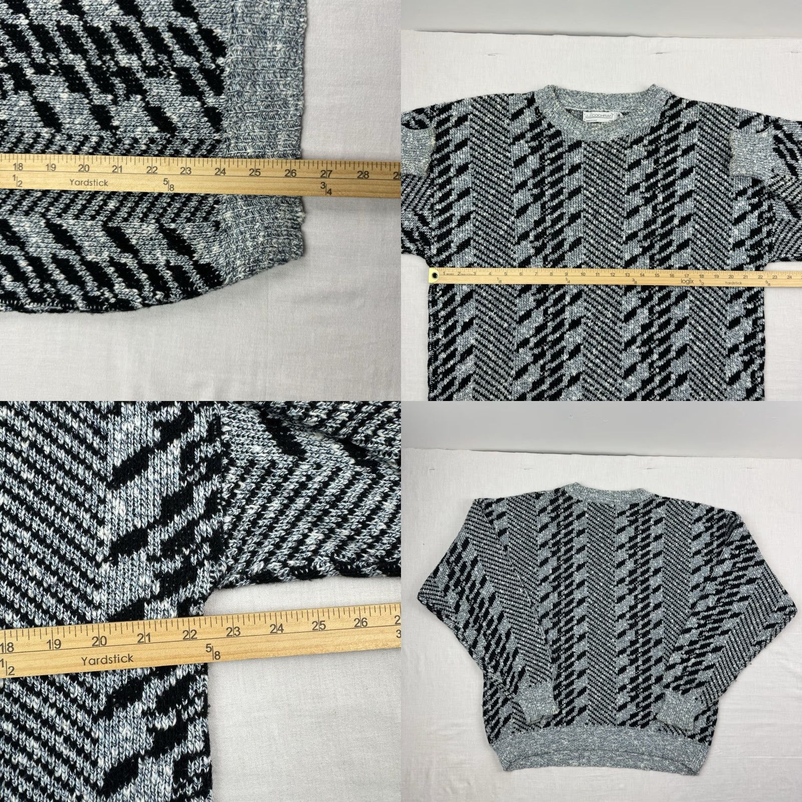 Vintage VINTAGE J.J. Cochran Geometric Sweater Pullover Adult XL Blue 1980s Classic Mens Size US XL / EU 56 / 4 - 8 Thumbnail