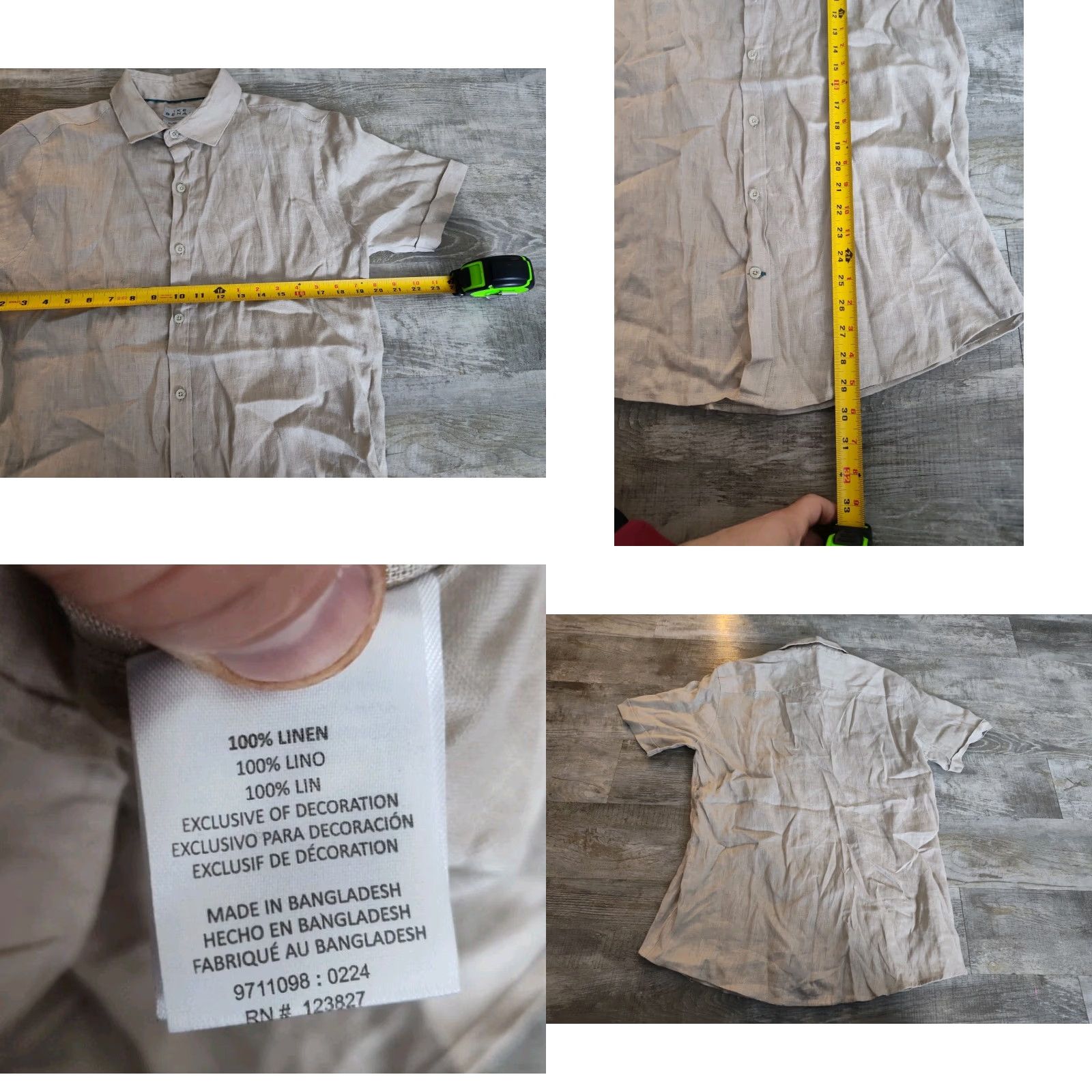 Ike Behar VINTAGE Ike Behar Men’s Linen Shirt Camp Short Sleeve Casual Sz M Beige Size US M / EU 48-50 / 2 - 8 Thumbnail