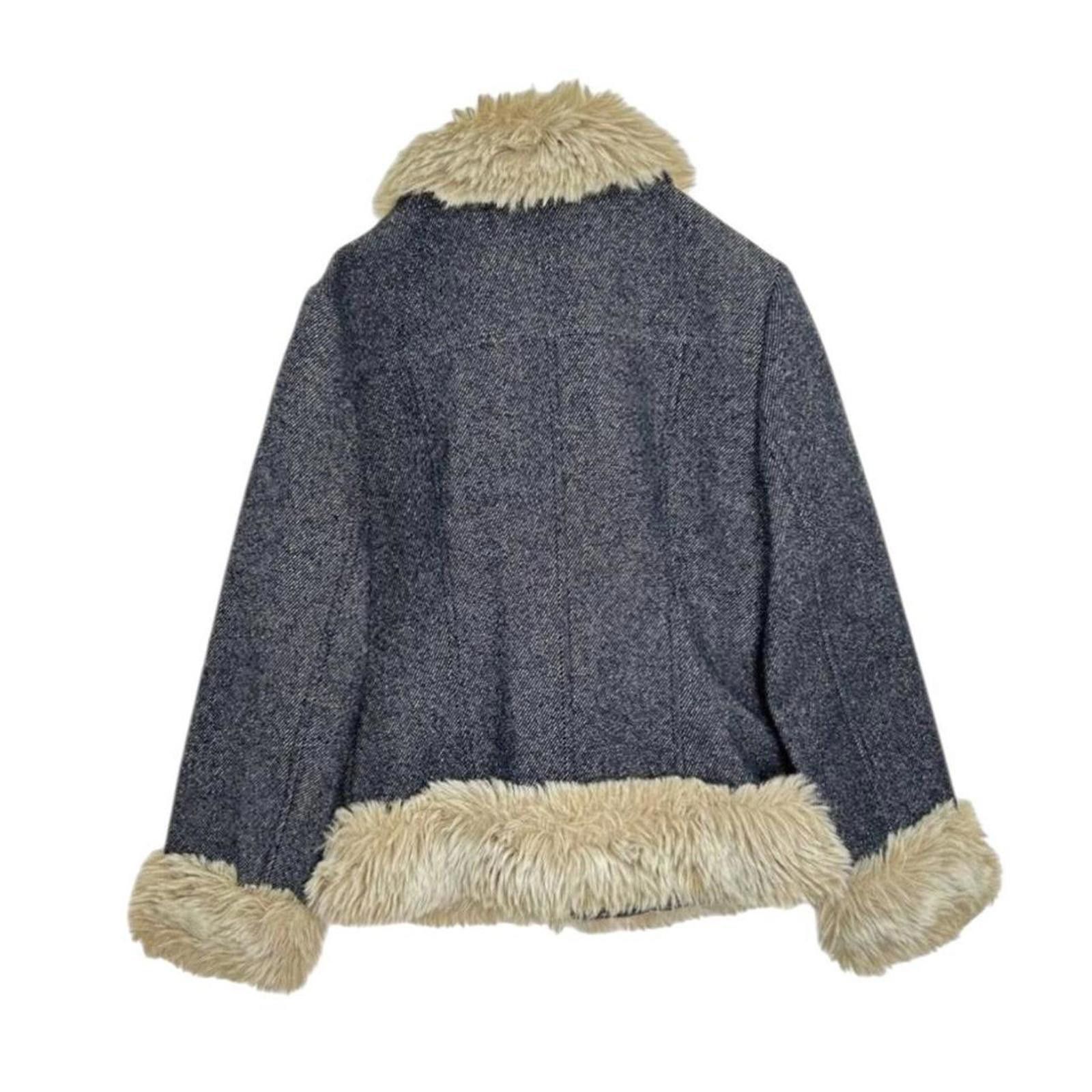 Other Faux fur denim style penny lane vintage jacket coat Size XS / US 0-2 / IT 36-38 - 2 Thumbnail
