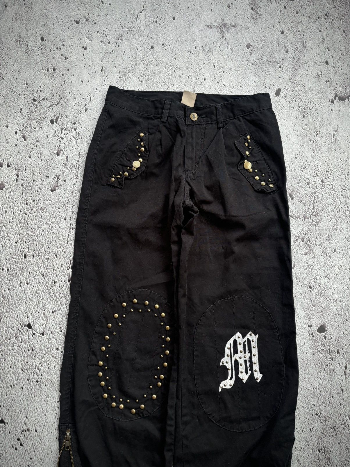 Hysteric Glamour Y2k Mirame Studded Black Pants Size US 29 - 2 Thumbnail