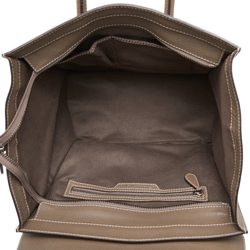 Celine Celine Leather Luggage Medium Handbag Gray Size ONE SIZE - 4 Thumbnail