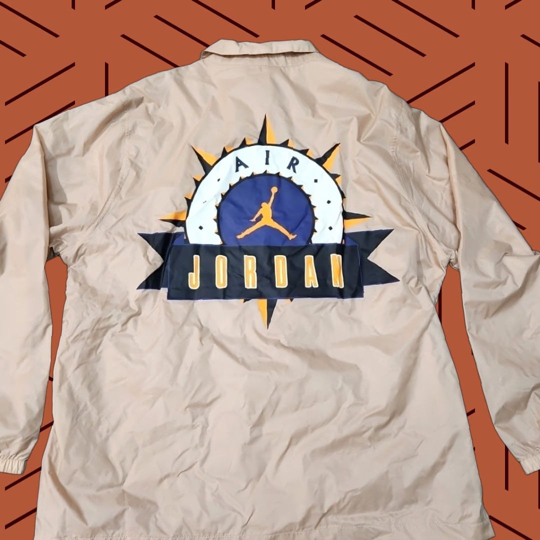 Jordan Brand Air Jordan Flight MVP Back Print Logo Jacket Men 2XL Tan Brown Nike Air Logo Windbreaker Jacket Size US XXL / EU 58 / 5 - 1 Thumbnail