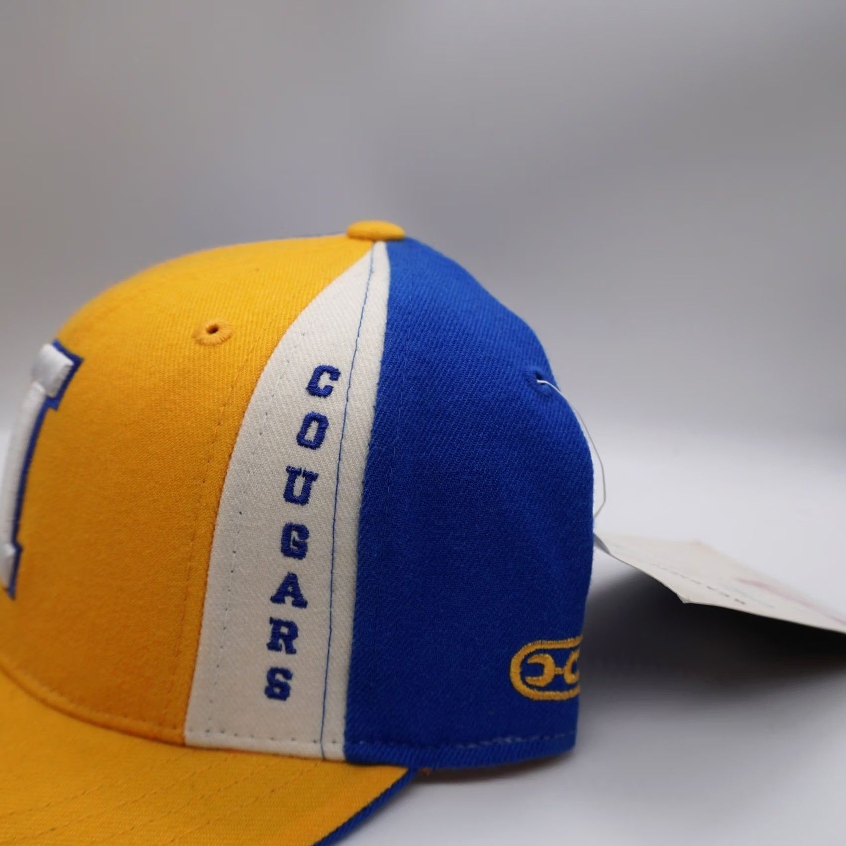 Cougar Headmaster Campuswear Hat Wool Fitted Cap Mens 7 3/4 Yellow Blue ICC Cougars Size ONE SIZE - 5 Thumbnail