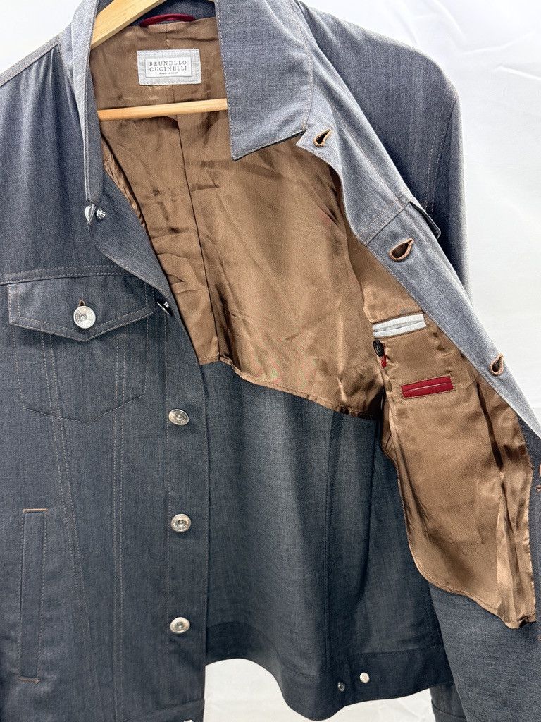 Brunello Cucinelli BRUNELLO CUCINELLI Wool Denim Bomber Grey Jacket Size US M / EU 48-50 / 2 - 17 Thumbnail