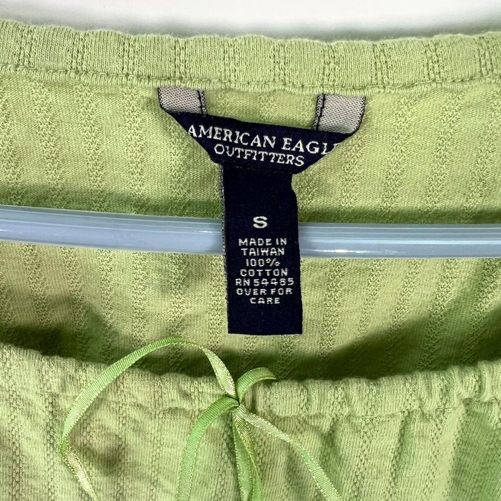 American Eagle Outfitters American Eagle Outfitters Women's Green Boat Neck Blouse Top Size Small - Casual Stretch Cotton Long Sleeve Size S / US 4 / IT 40 - 7 Thumbnail
