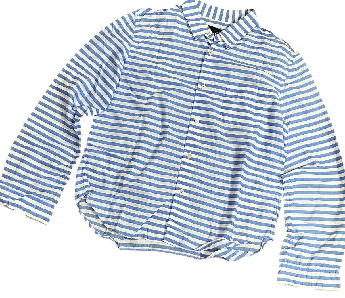 Comme des Garcons Tricot cdg AD2011 sheer blue white striped button up shirt Size US M / EU 48-50 / 2 - 2 Thumbnail