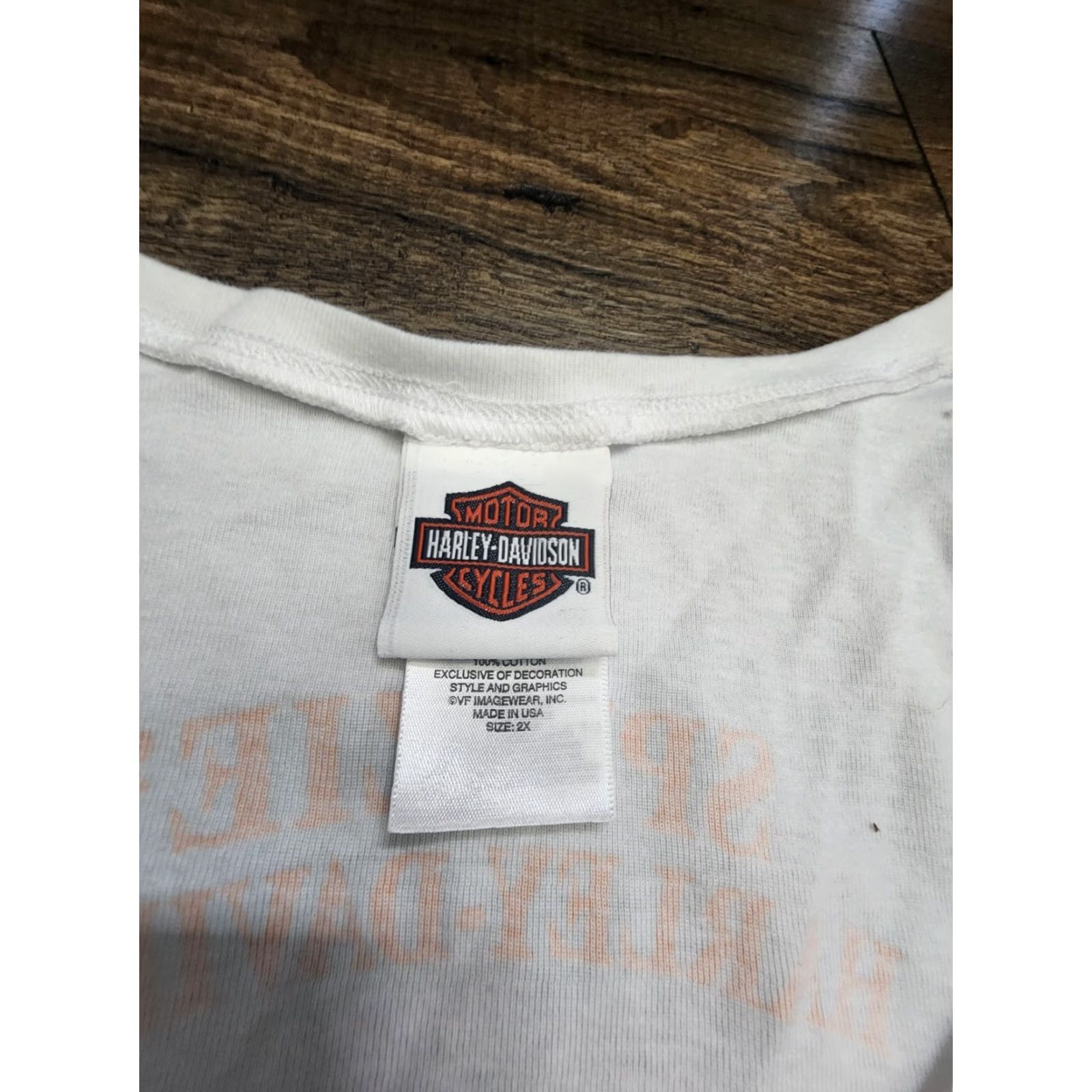 Harley Davidson Harley-Davidson T-Shirt Womens 2X Double Sided Albany New York Solid White 100% Cotton Regular Fit Short Sleeve Round Neck Casual NYC Theme Size XXL / US 16-18 / IT 52-54 - 5 Thumbnail
