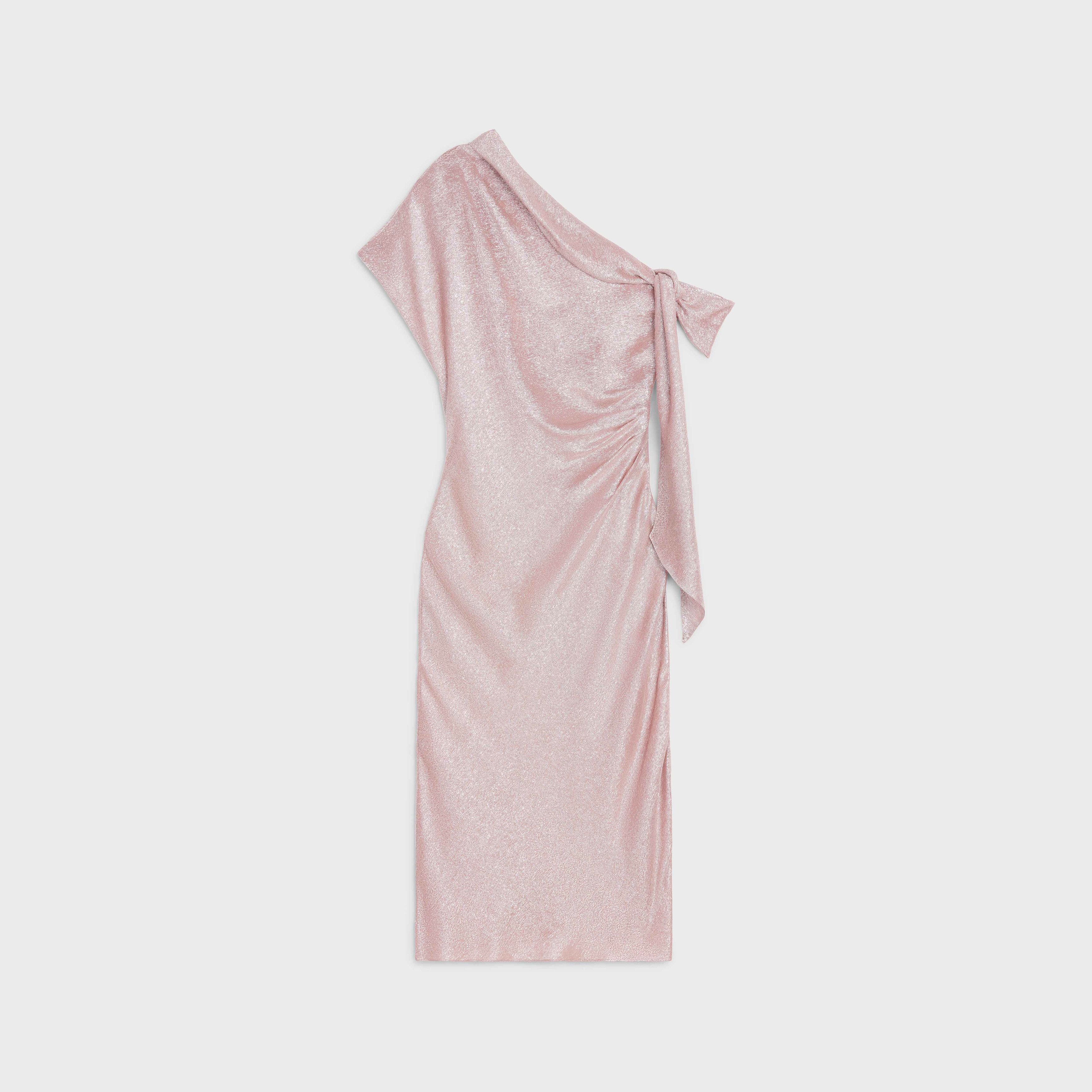 Celine o1y0725 One-Shoulder Midi Dress in Pink Size XS / US 0-2 / IT 36-38 - 1 Thumbnail