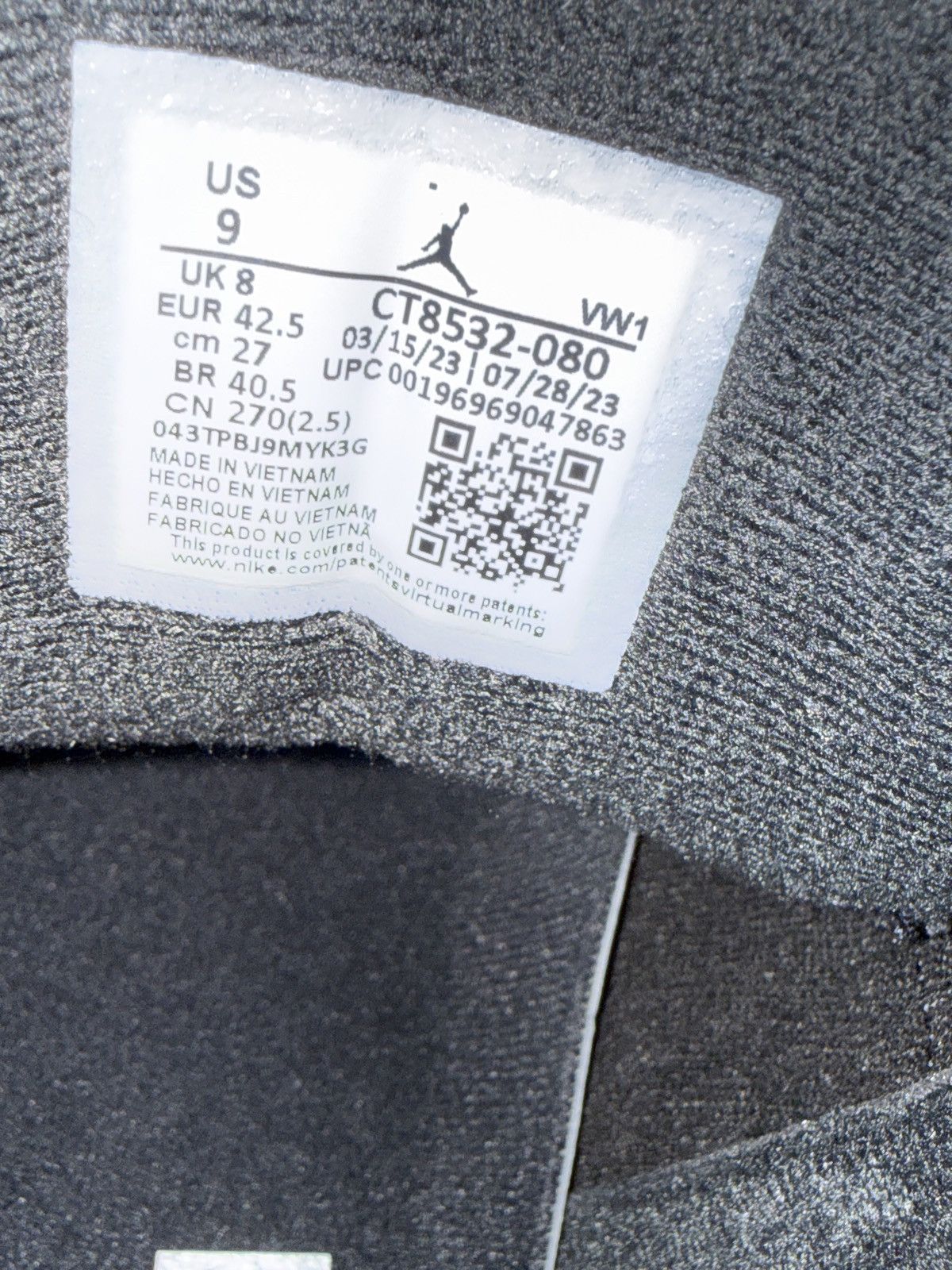 Jordan Brand Air Jordan 3 Retro ‘ Fear Pack 2023 ‘ Size US 9 / EU 42 - 10 Thumbnail