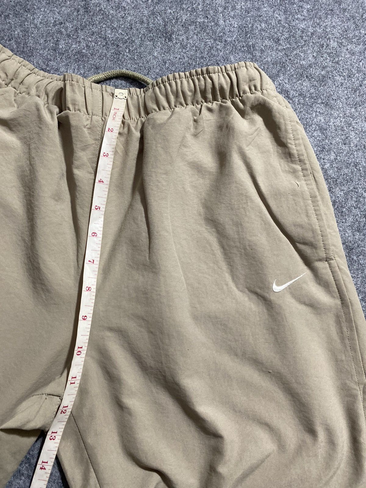 Nike × Vintage Y2K Nike Nylon Pants Track Drill Cream Swoosh Size US 30 / EU 46 - 15 Thumbnail