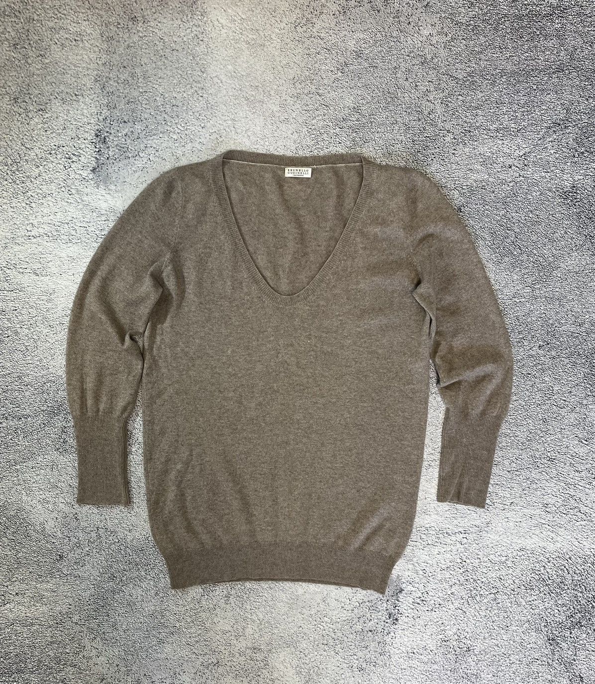 Brunello Cucinelli Brunello Cucinelli Cashmere Sweater V-neck Jumper RRP900$ Size L / US 10 / IT 46 - 1 Thumbnail
