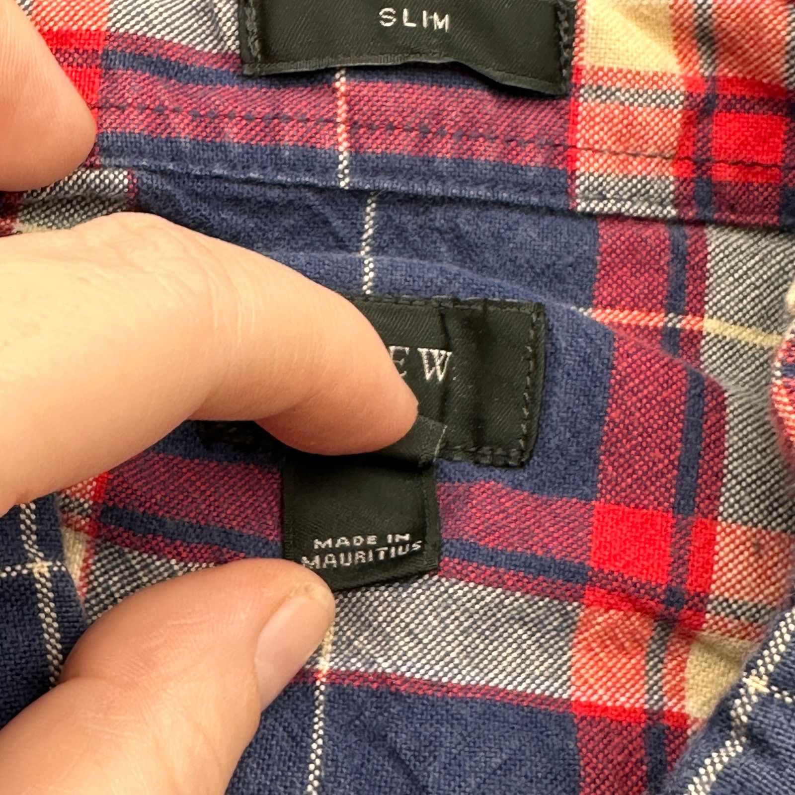 J.Crew J. Crew Mens Oxford Shirt Large Slim Blue Button Down Plaid Size US L / EU 52-54 / 3 - 6 Thumbnail