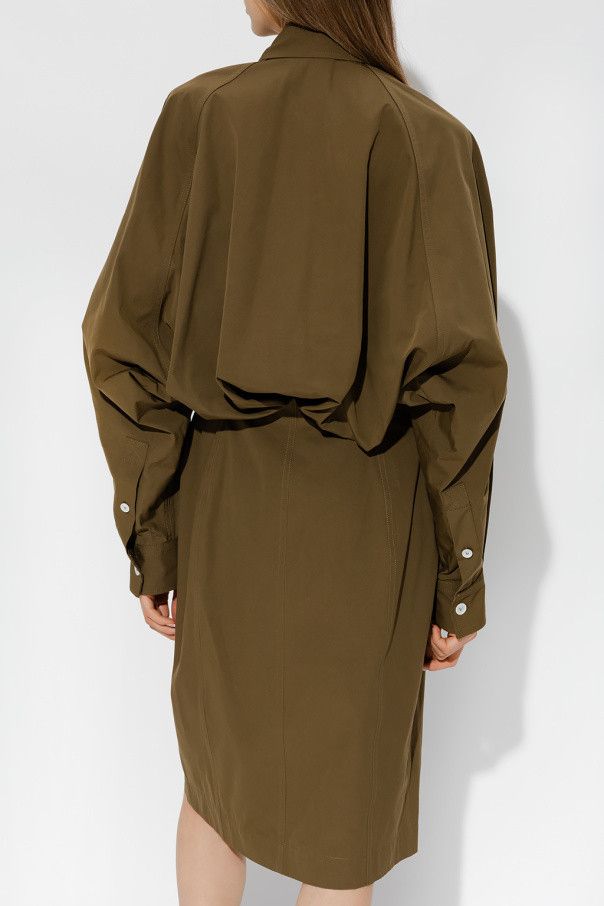 Bottega Veneta o1n1vont1224 Compact Cotton Dress in Khaki Size S / US 4 / IT 40 - 5 Thumbnail