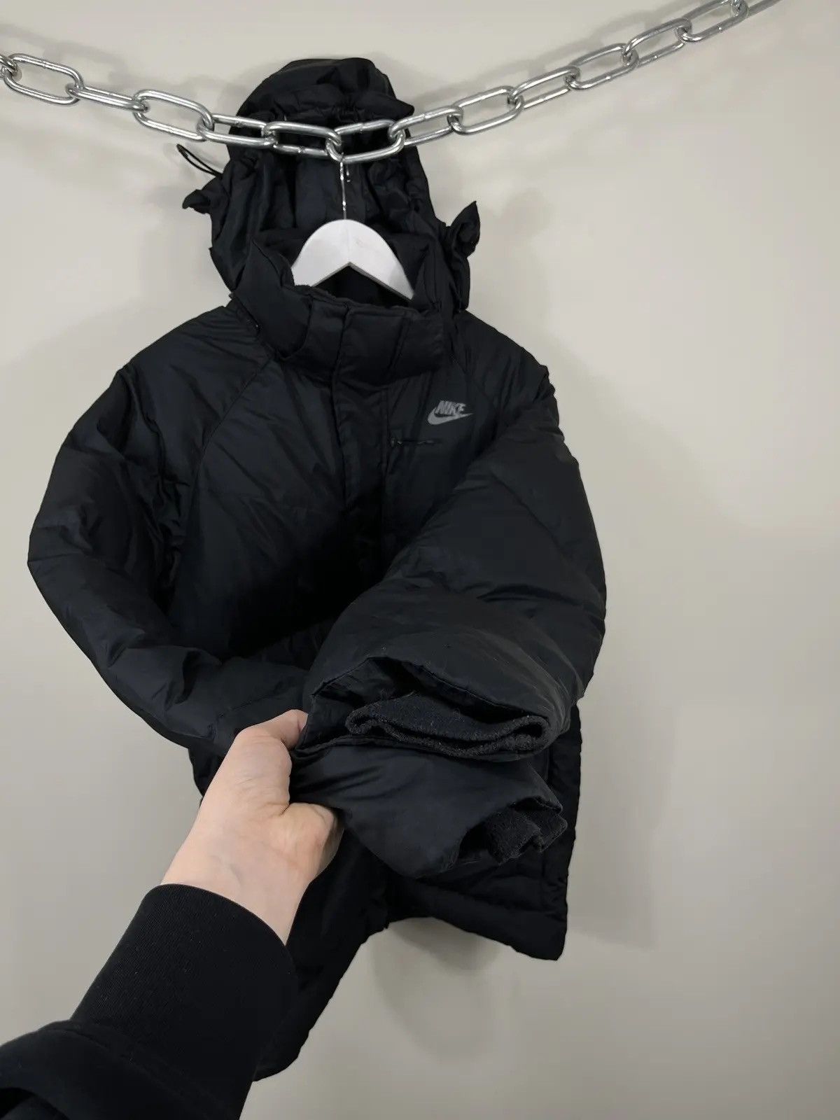 Nike Vintage Nike Y2K Drill 550 Hooded Down Puffer Jacket Size US M / EU 48-50 / 2 - 6 Thumbnail