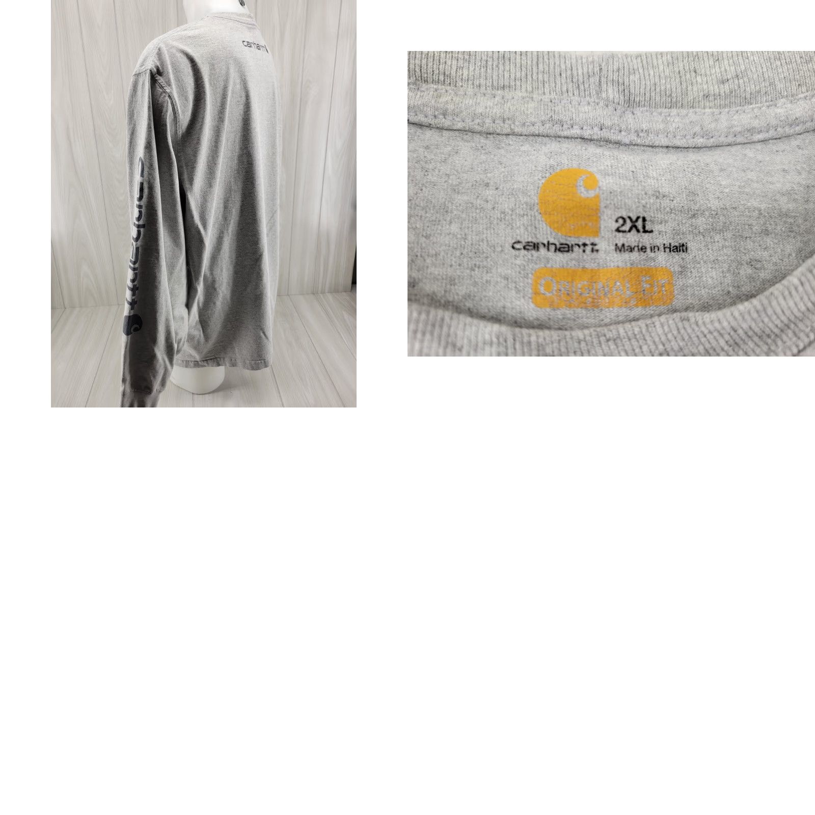 Carhartt VINTAGE Carhartt Mens Shirt 2XL Gray Long Sleeve Crew Neck Workwear Original Fit Shirt Size US XXL / EU 58 / 5 - 8 Thumbnail