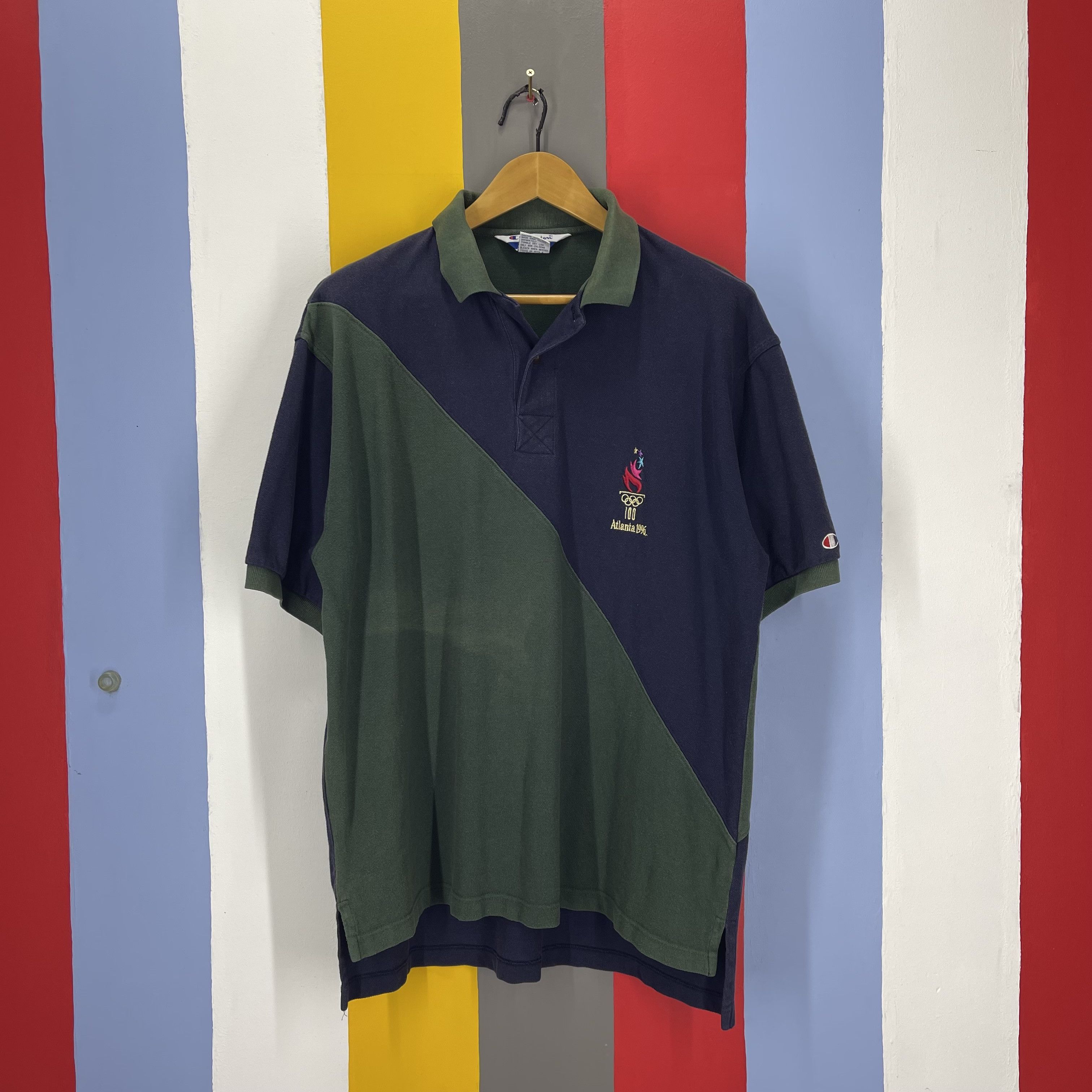 Champion 90s Vintage OLMYPIC ATLANTA by CHAMPION Polo Tees #2026/14 Size US L / EU 52-54 / 3 - 1 Thumbnail