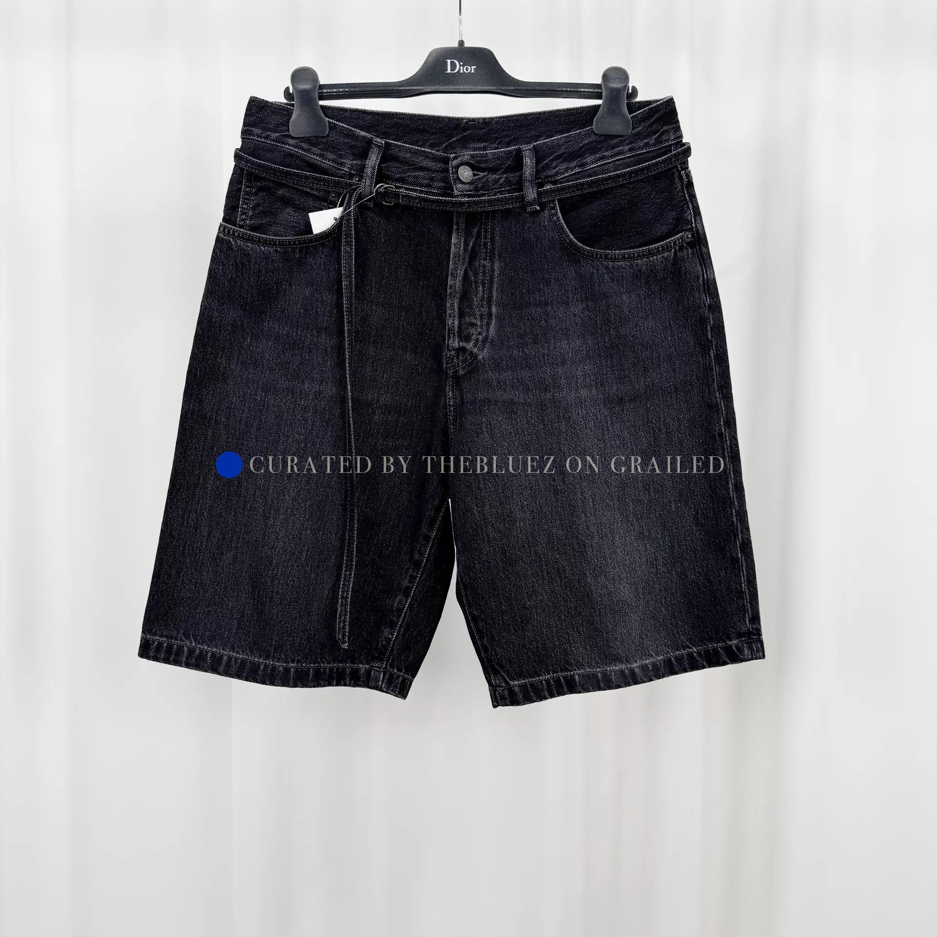 Acne Studios Black Drawstring Jean Shorts Size US 32 / EU 48 - 1 Thumbnail
