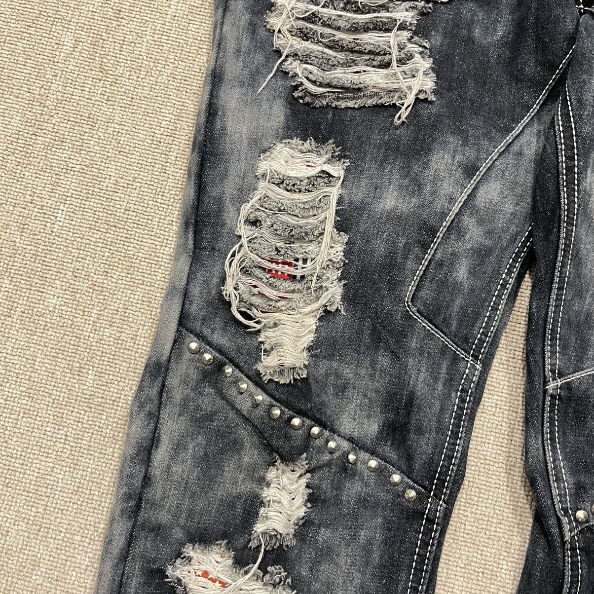 Hysteric Glamour BI Jeans - Skull Destroyed Studed Mud Wash Skinny Jeans Size US 32 / EU 48 - 6 Thumbnail