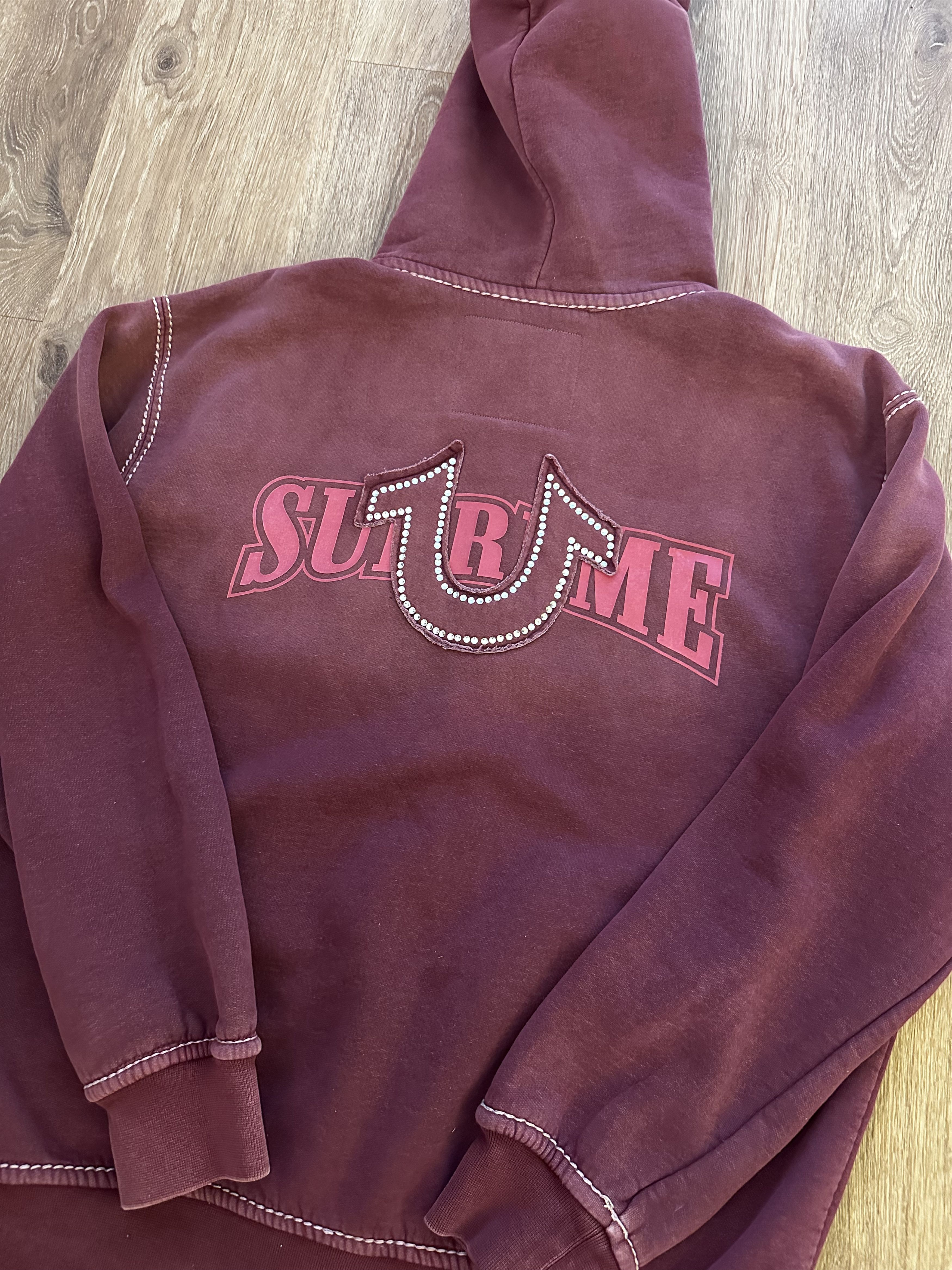 Supreme × True Religion Supreme x True Religion Zip Up Hooded Sweatshirt 'Eggplant' Size US L / EU 52-54 / 3 - 4 Thumbnail