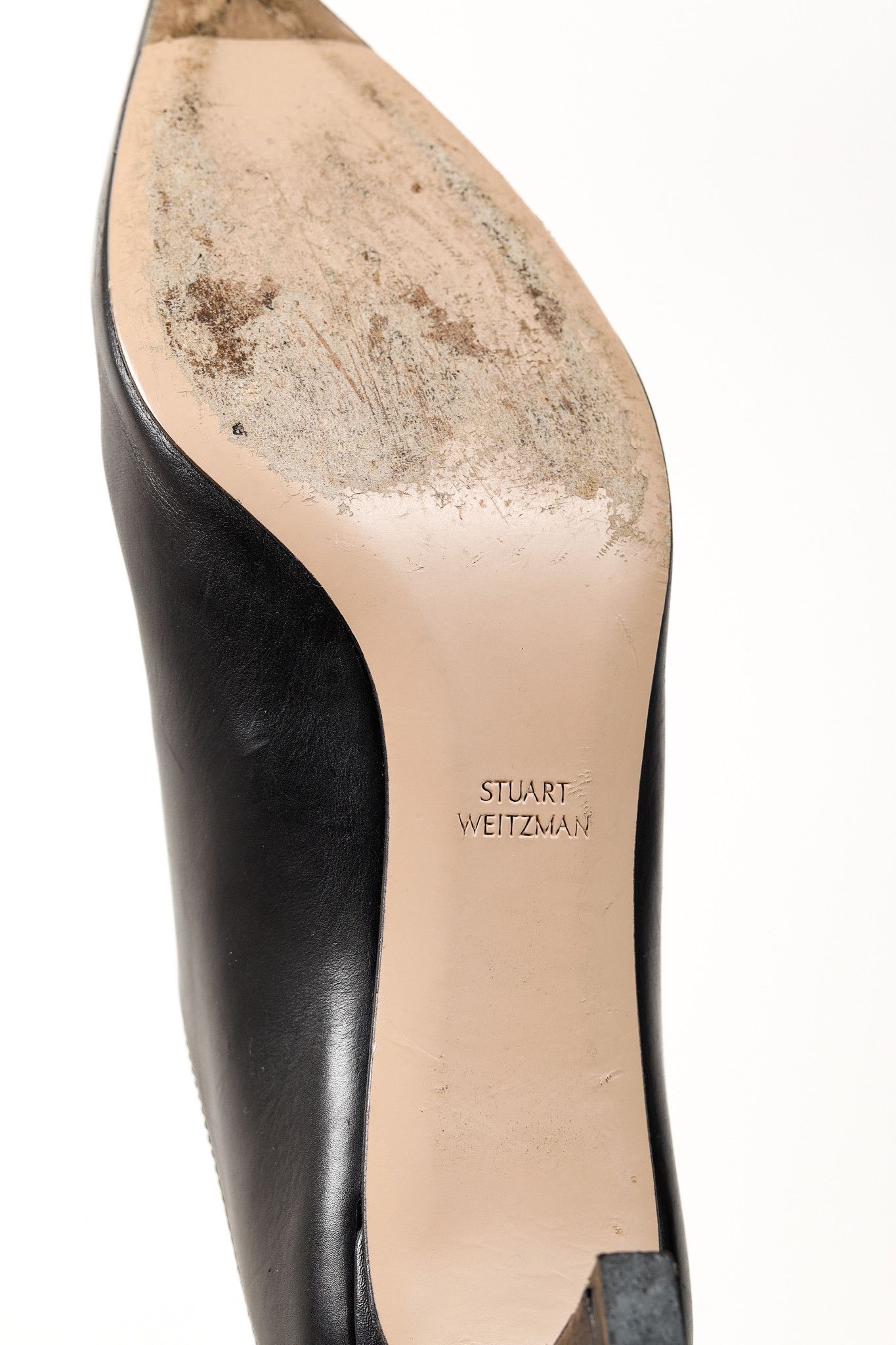 Stuart Weitzman Stuart Weitzman Mira Nero Leather Pointed-Toe Mules Size US 7.5 / IT 37.5 - 5 Thumbnail