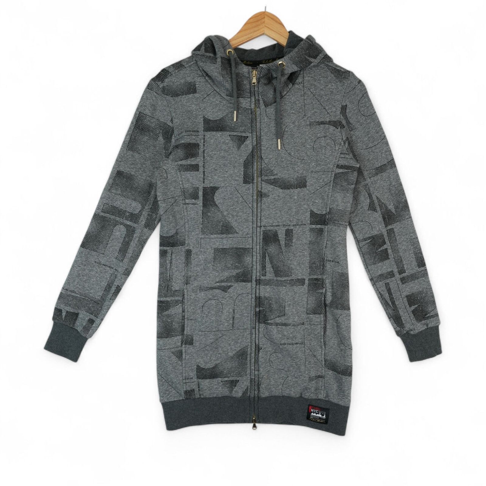 Fubu Vtg Fubu NYC 1992 Hoodie Womens S Gray Allover Print Y2K Size S / US 4 / IT 40 - 1 Thumbnail