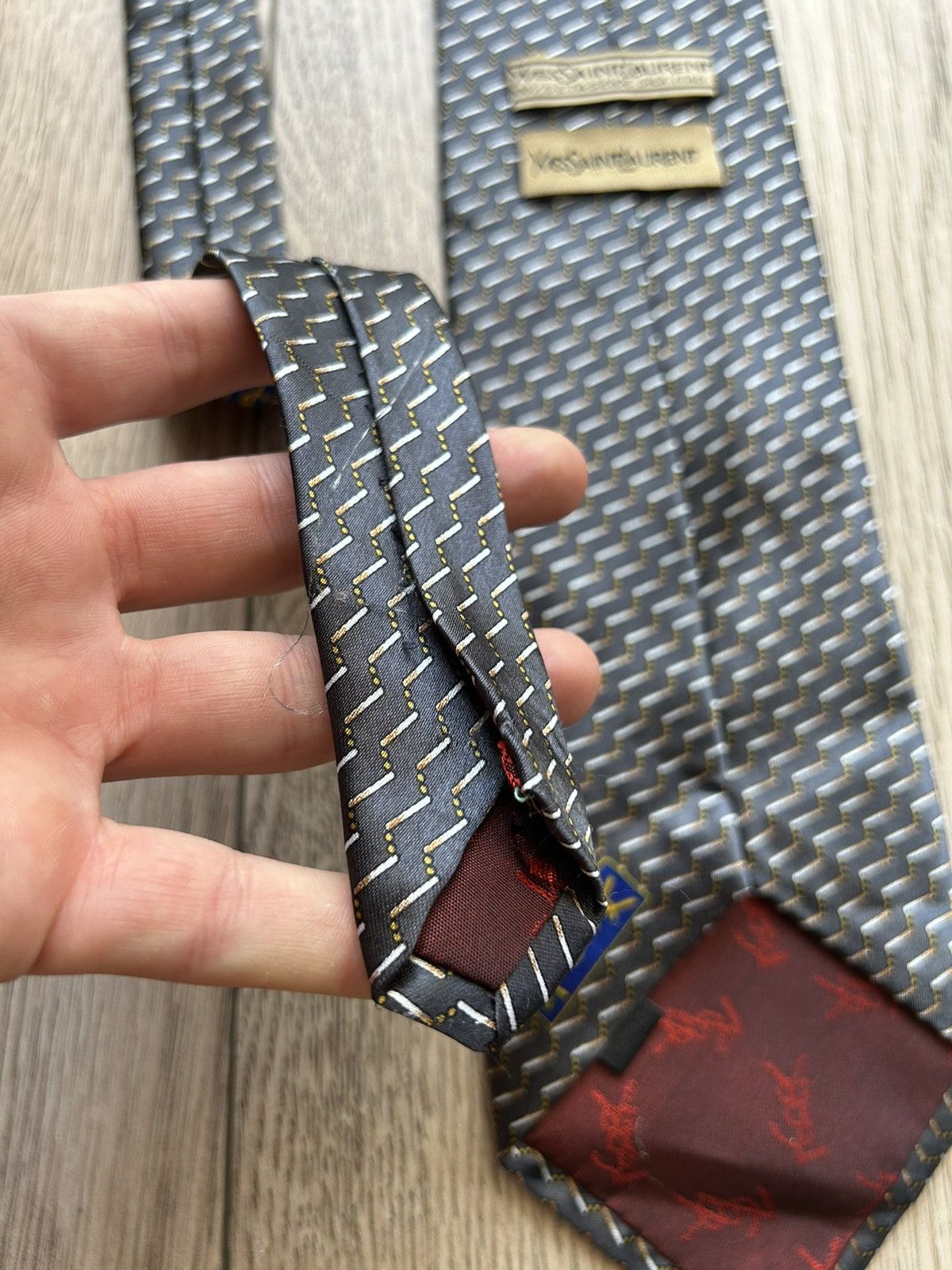 Vintage × Yves Saint Laurent Yves Saint Laurent Silk Pattern Tie Vintage Size ONE SIZE - 9 Thumbnail