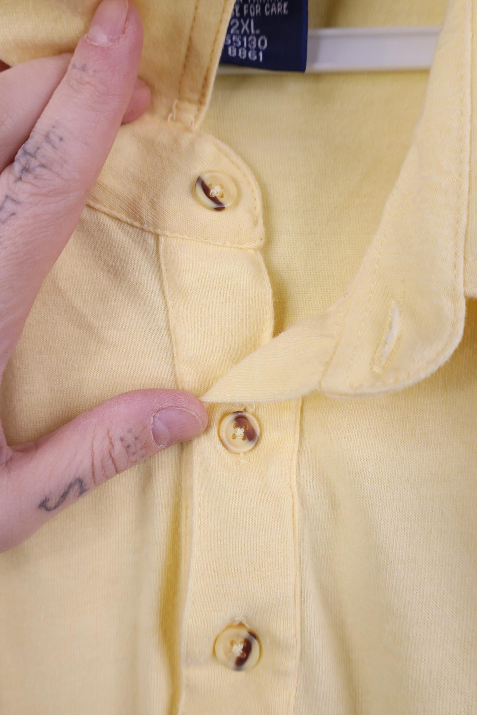 Vintage Vintage 90s Streetwear Collared Pullover Polo Shirt Yellow Size US XXL / EU 58 / 5 - 4 Thumbnail