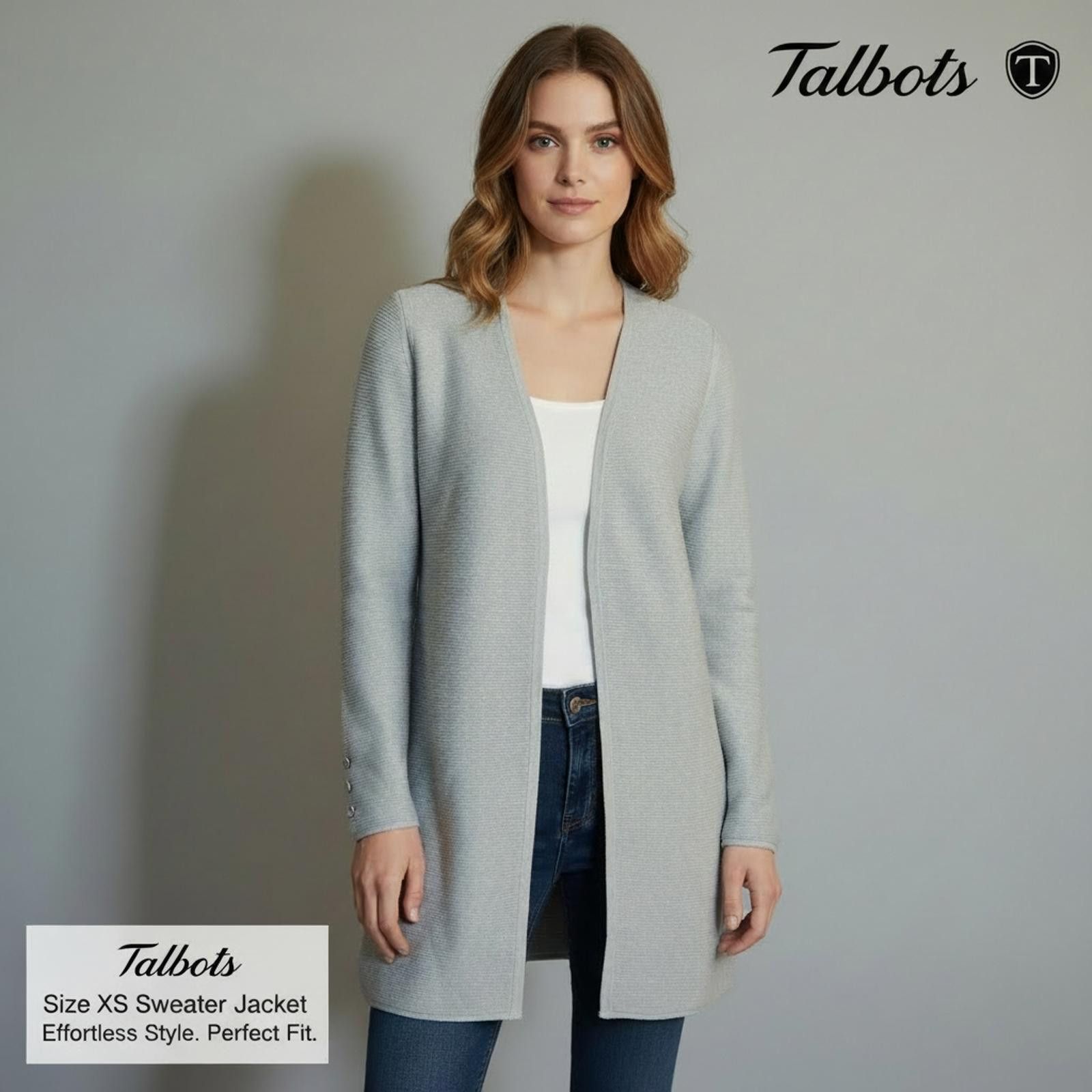Other Talbots Gray Sweater Jacket Size XS Size XS / US 0-2 / IT 36-38 - 1 Thumbnail