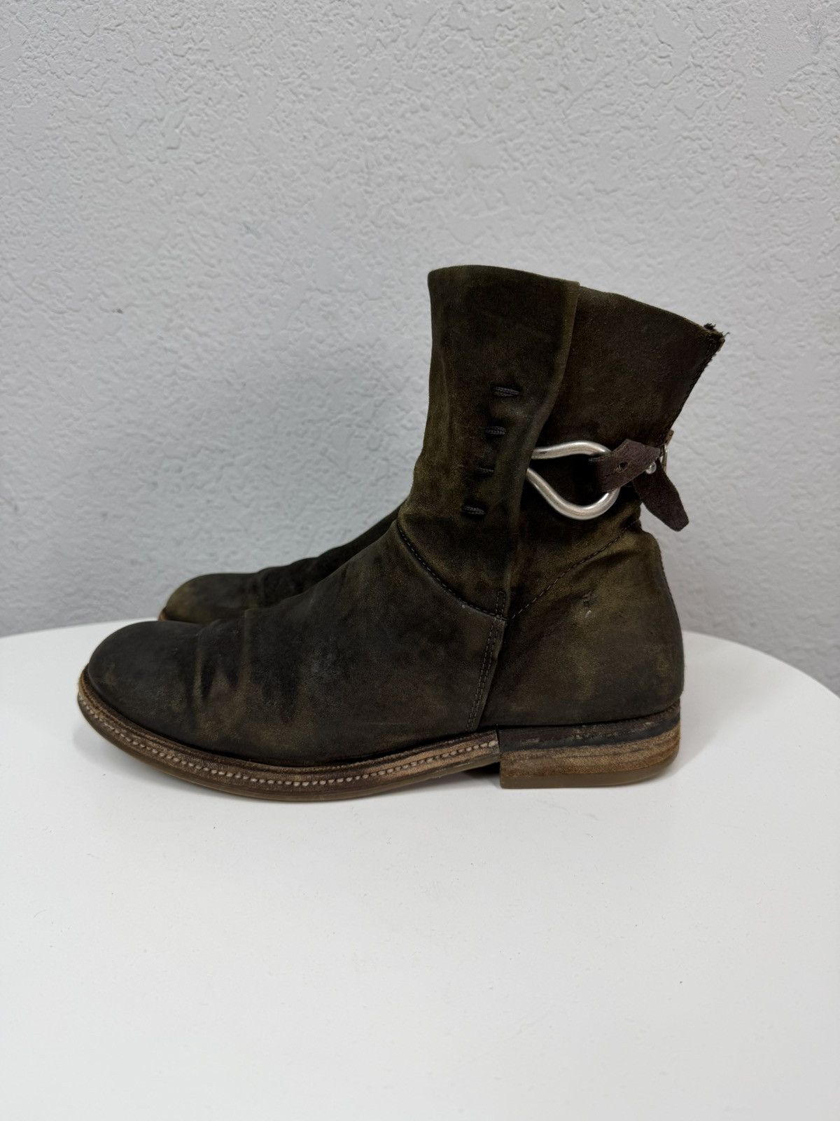 If Six Was Nine Vintage Italian AS 98 Vibe YSL Style Leather Biker Boots Size US 8.5 / EU 41-42 - 8 Thumbnail