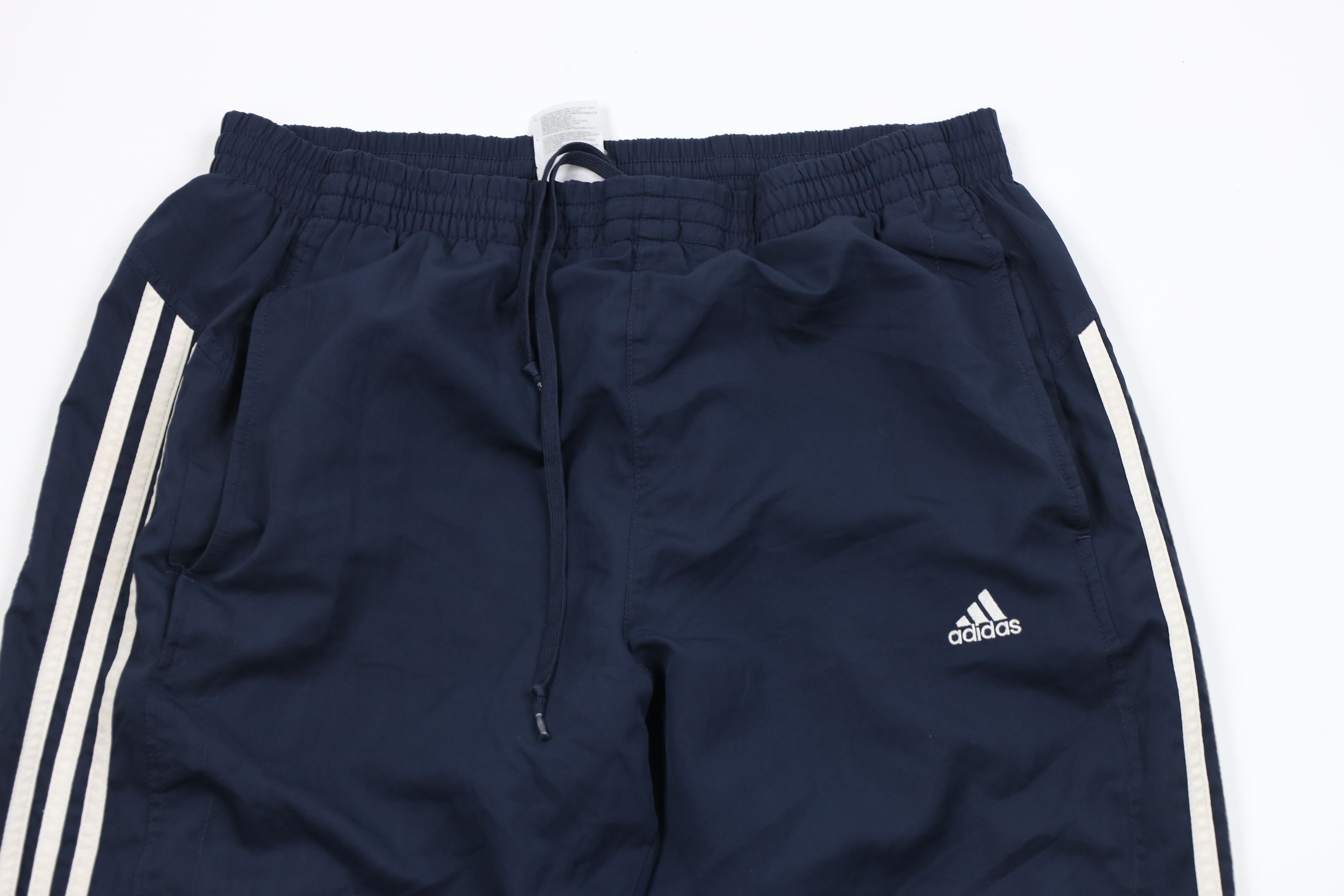 Adidas × Vintage Vintage Adidas Spell Out Striped Wide Leg Pants Navy Blue Size US 36 / EU 52 - 2 Thumbnail