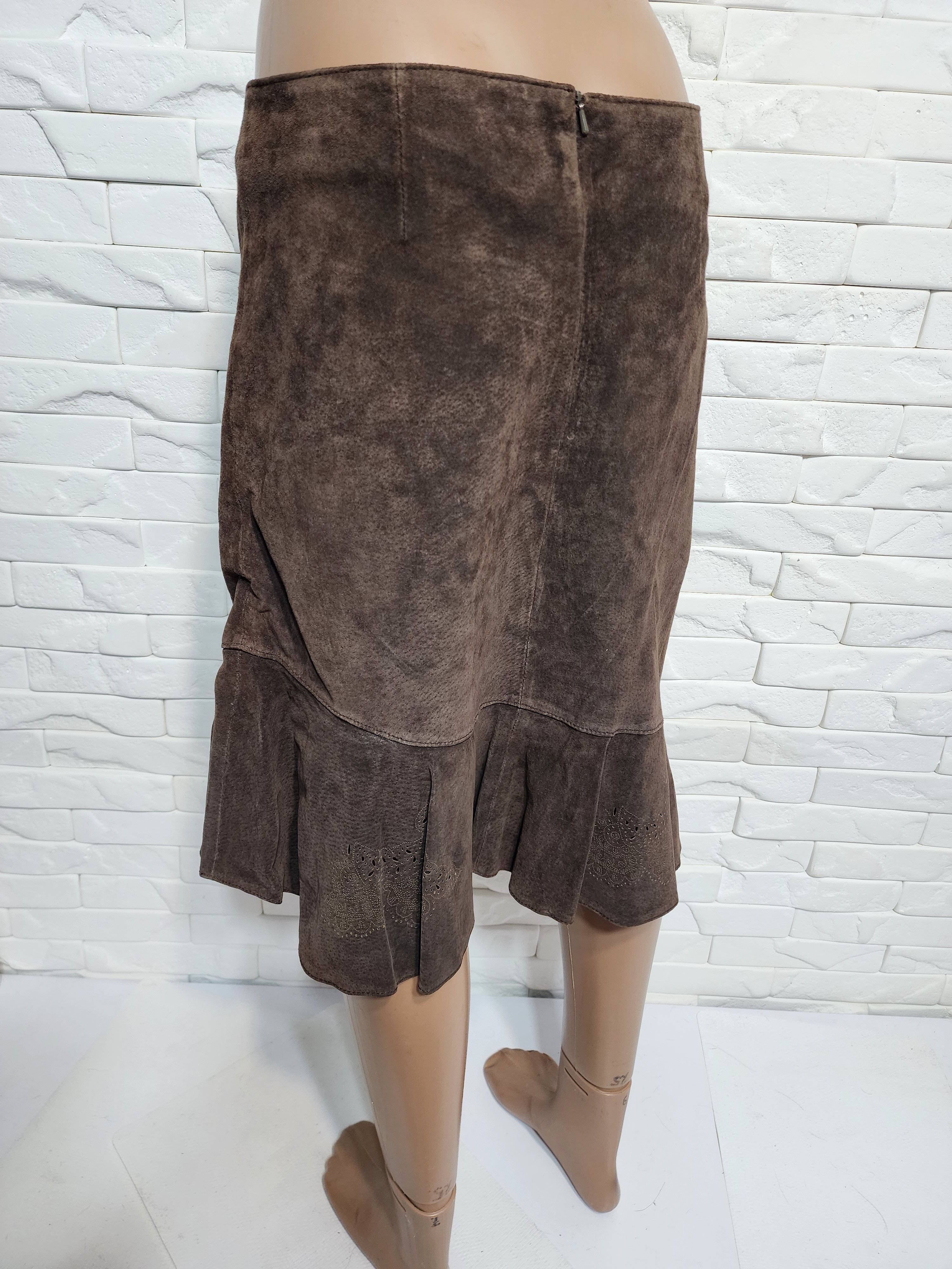 Other Brown Suede Leather Skirt: 31" Waist Size 31" - 6 Thumbnail