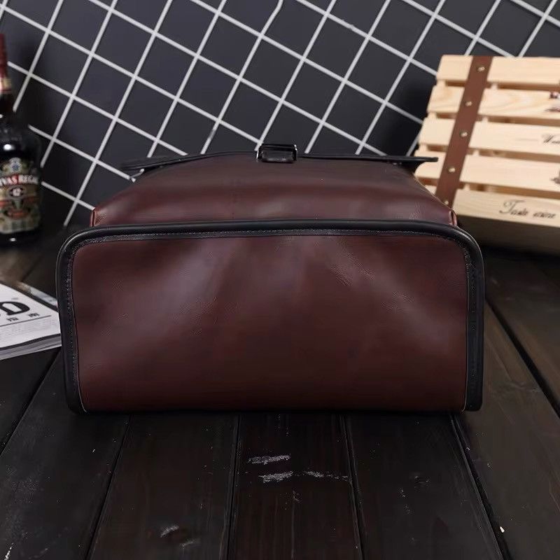 Vintage Casual Business Office Solid PU Leather Backpack Size ONE SIZE - 5 Thumbnail