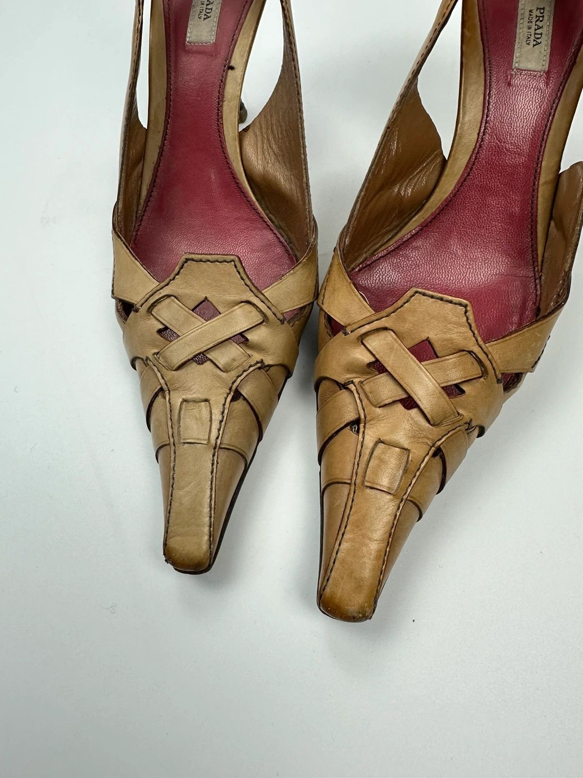Prada Prada Milano Beige Leather Pumps Heels Pointy Toe Size US 6 / IT 36 - 7 Thumbnail