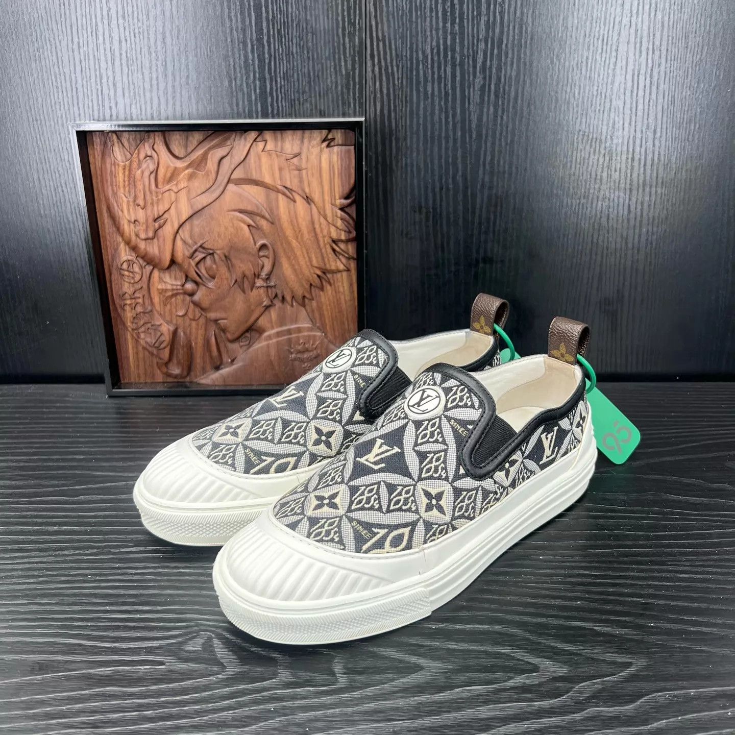 Louis Vuitton LV Playtime Slip-On Black/White 38 Mint With Box Size US 7.5 / IT 37.5 - 1 Thumbnail