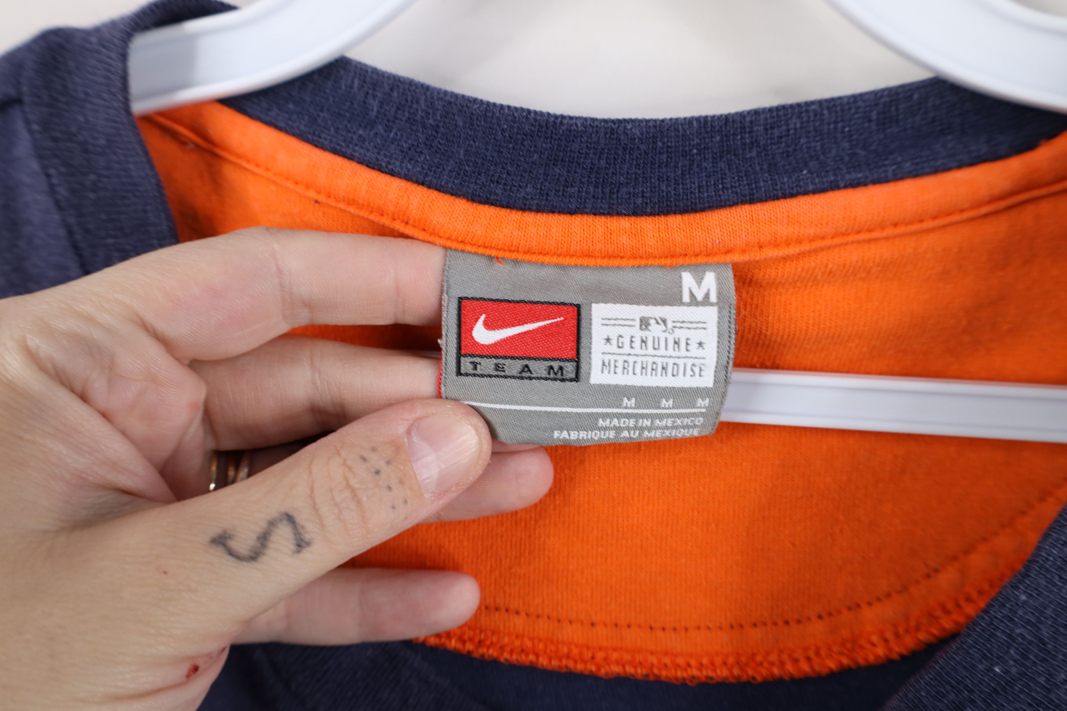 Nike × Vintage Vintage Nike Swoosh Detroit Tigers Baseball T-Shirt Blue Size US M / EU 48-50 / 2 - 11 Thumbnail