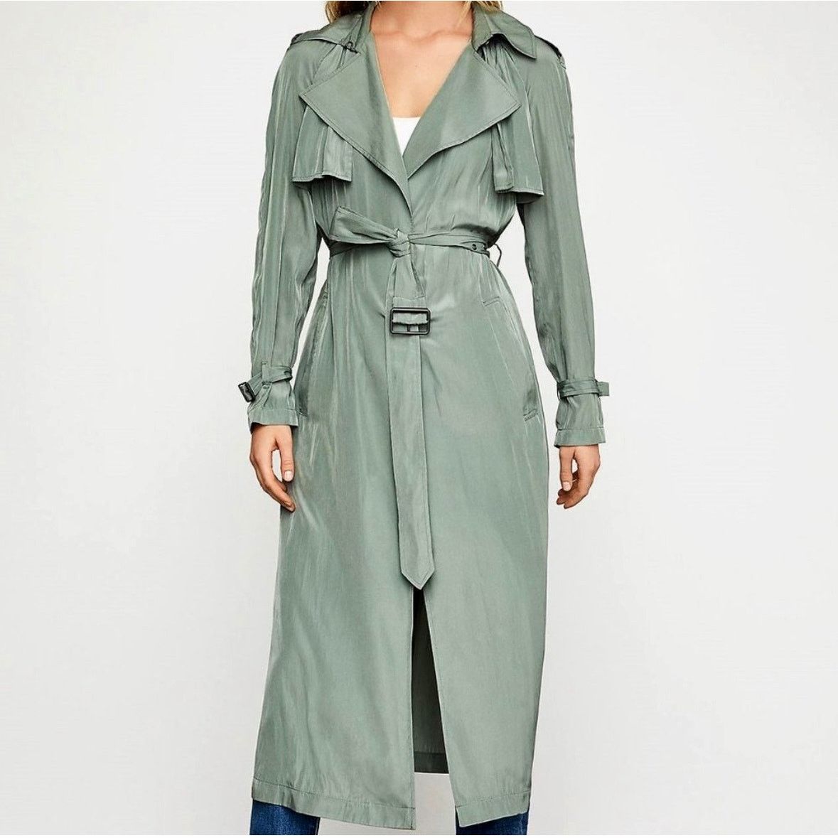 Other BCBGMaxazria Sage Ultra Thin Wide Notch Lapel Belt Jacket S Size S / US 4 / IT 40 - 1 Thumbnail