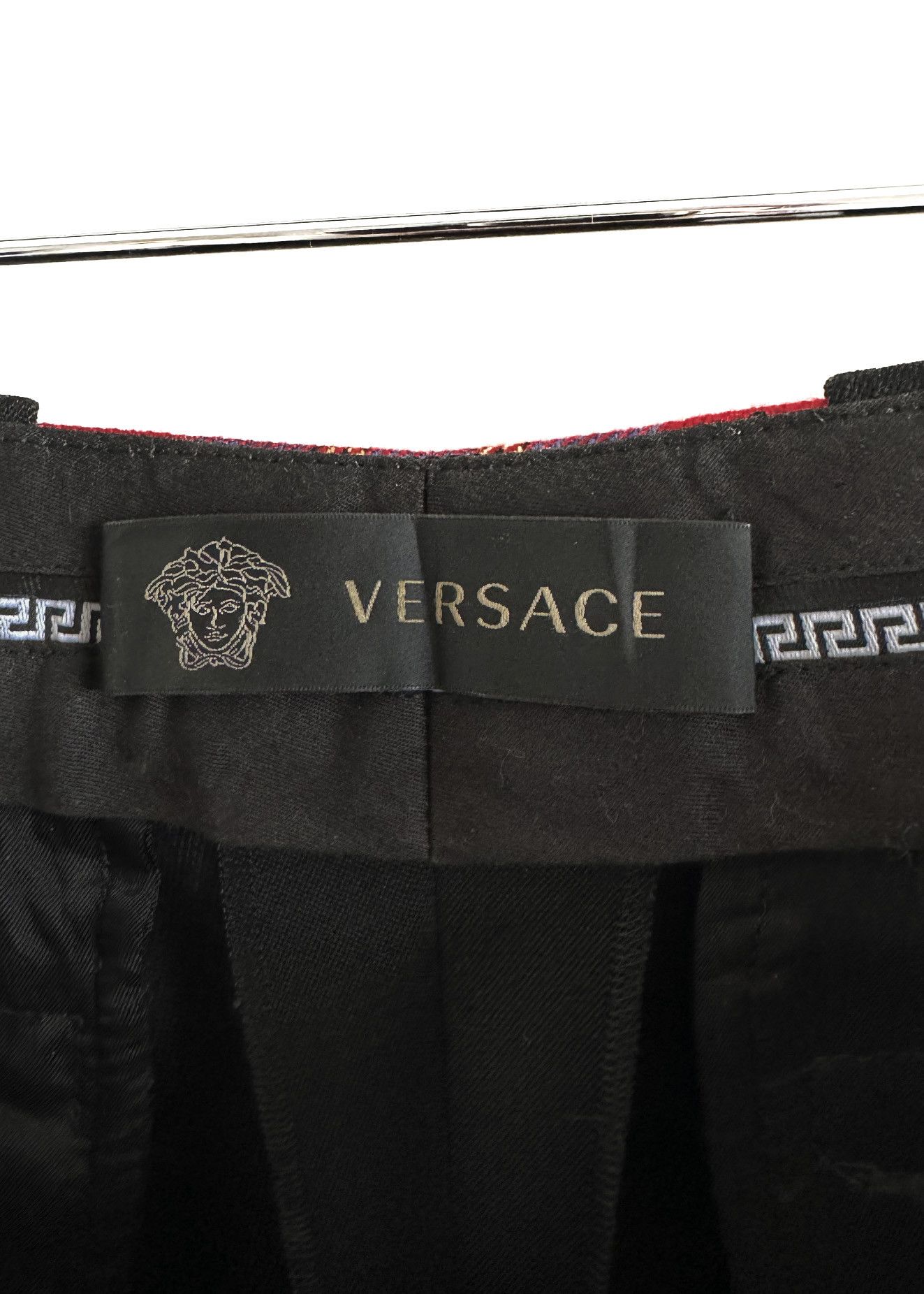 Versace Versace Black Red Plaid Accent Tuxedo Pants Size 27" / US 4 / IT 40 - 6 Thumbnail