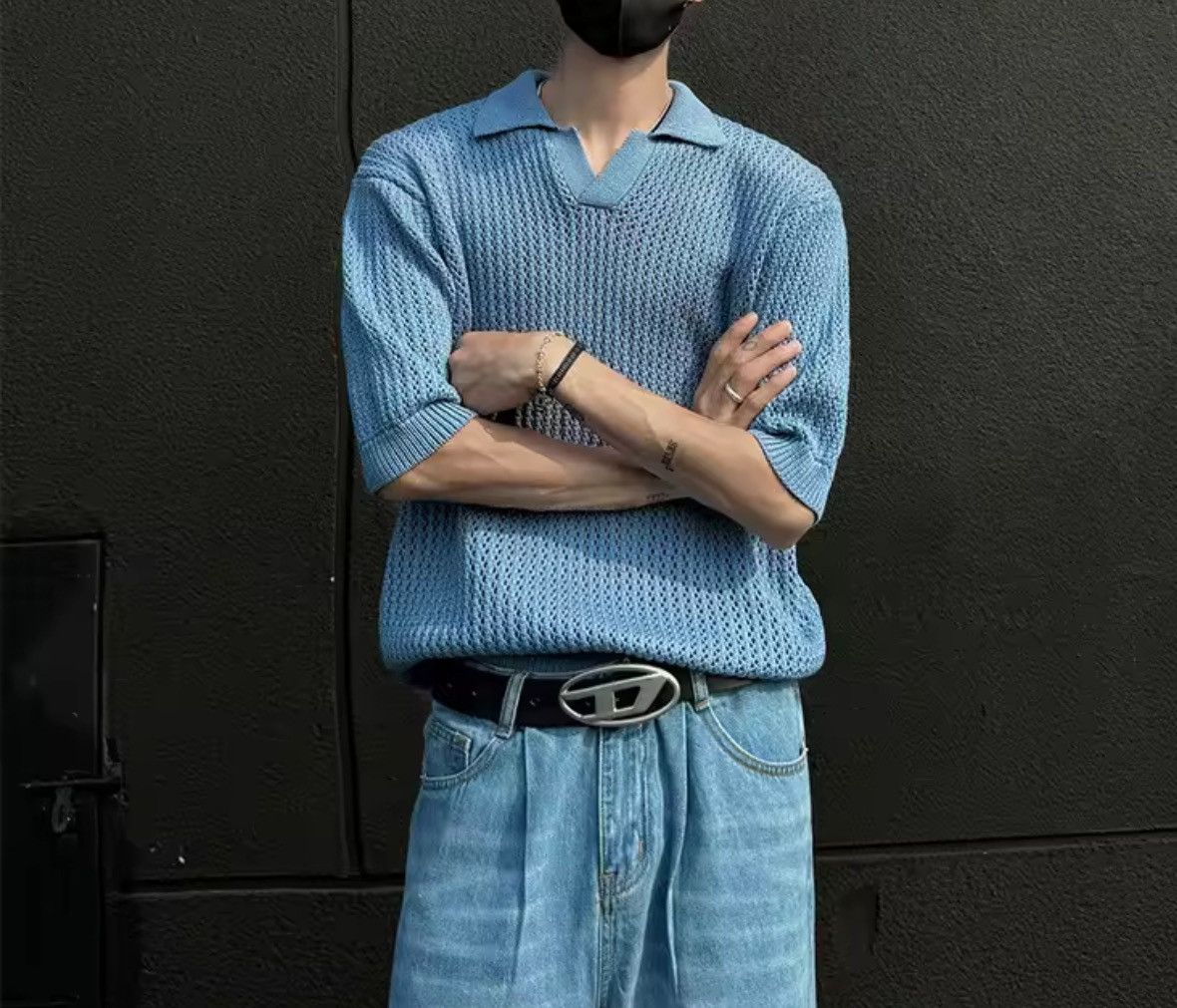 Japanese Brand Retro Streetwear Knitted V Neck Solid Casual Shirt Size US M / EU 48-50 / 2 - 7 Thumbnail