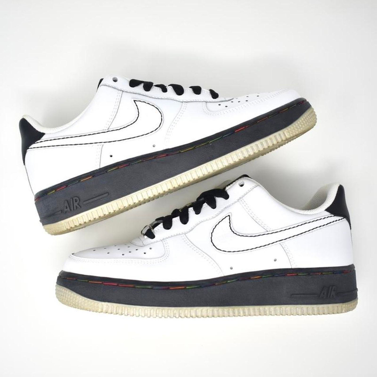 Nike 2007 Nike Air Force 1 Low “White/Black” with rainbow Size US 7.5 / IT 37.5 - 2 Thumbnail