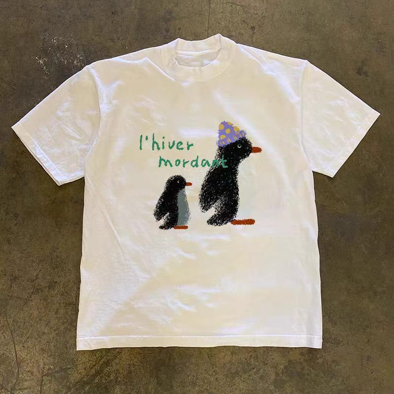 Japanese Brand White Washed Vintage Penguin Graphic T-Shirt Size US M / EU 48-50 / 2 - 1 Thumbnail