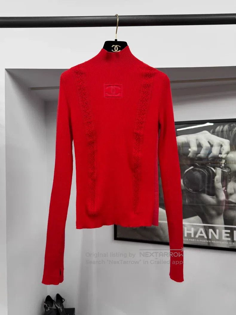Chanel Chanel Ski series red woollen sweater long sleeves Size XXS / US 00 / IT 34 - 1 Thumbnail