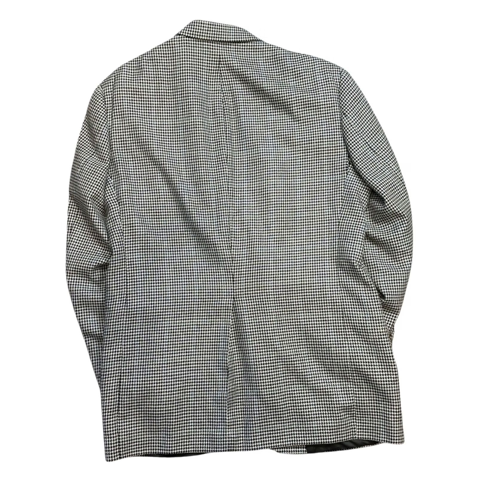 Austin Reed VINTAGE Austin Reed Mens Blazer Jacket 42L Wool Blend Sport Coat Houndstooth Black Classic Designer Size 42R - 2 Thumbnail