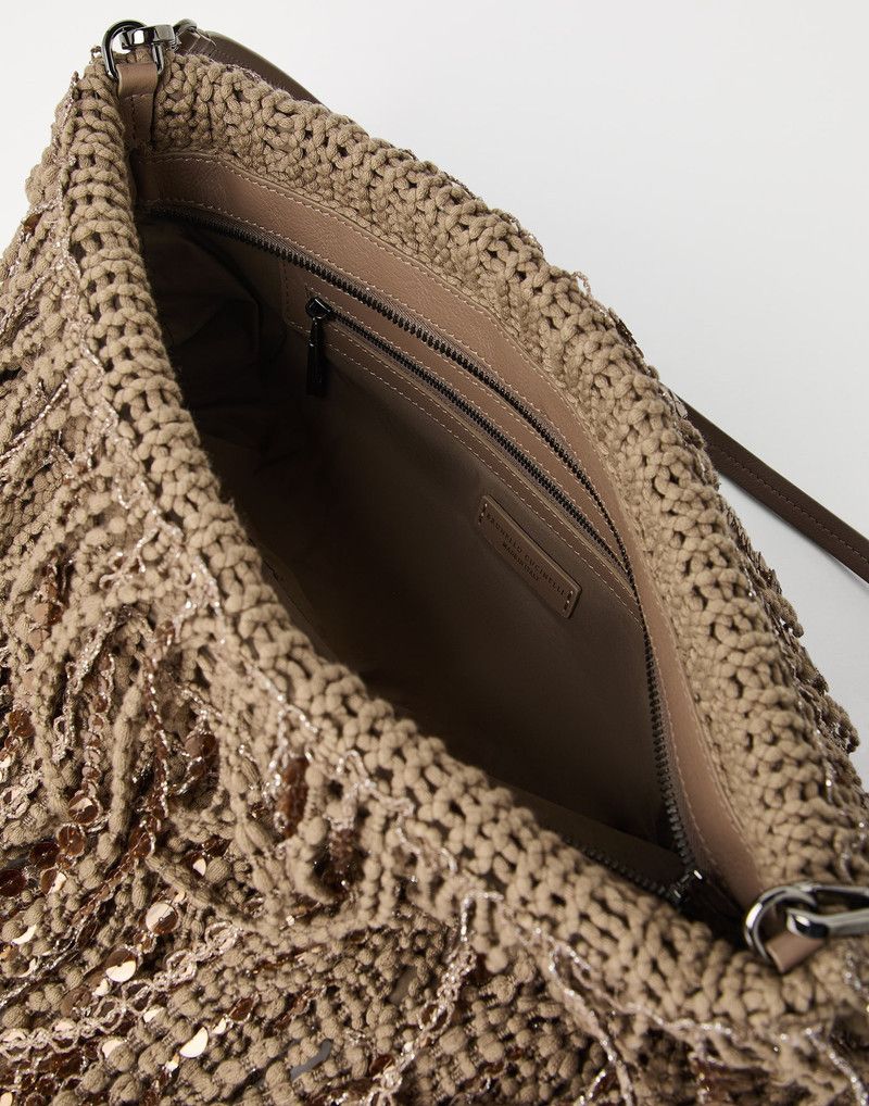 Brunello Cucinelli o1la1rc1a0326 Size: OS / Dazzling Cascades Knit Clutch Bag Size ONE SIZE - 5 Thumbnail