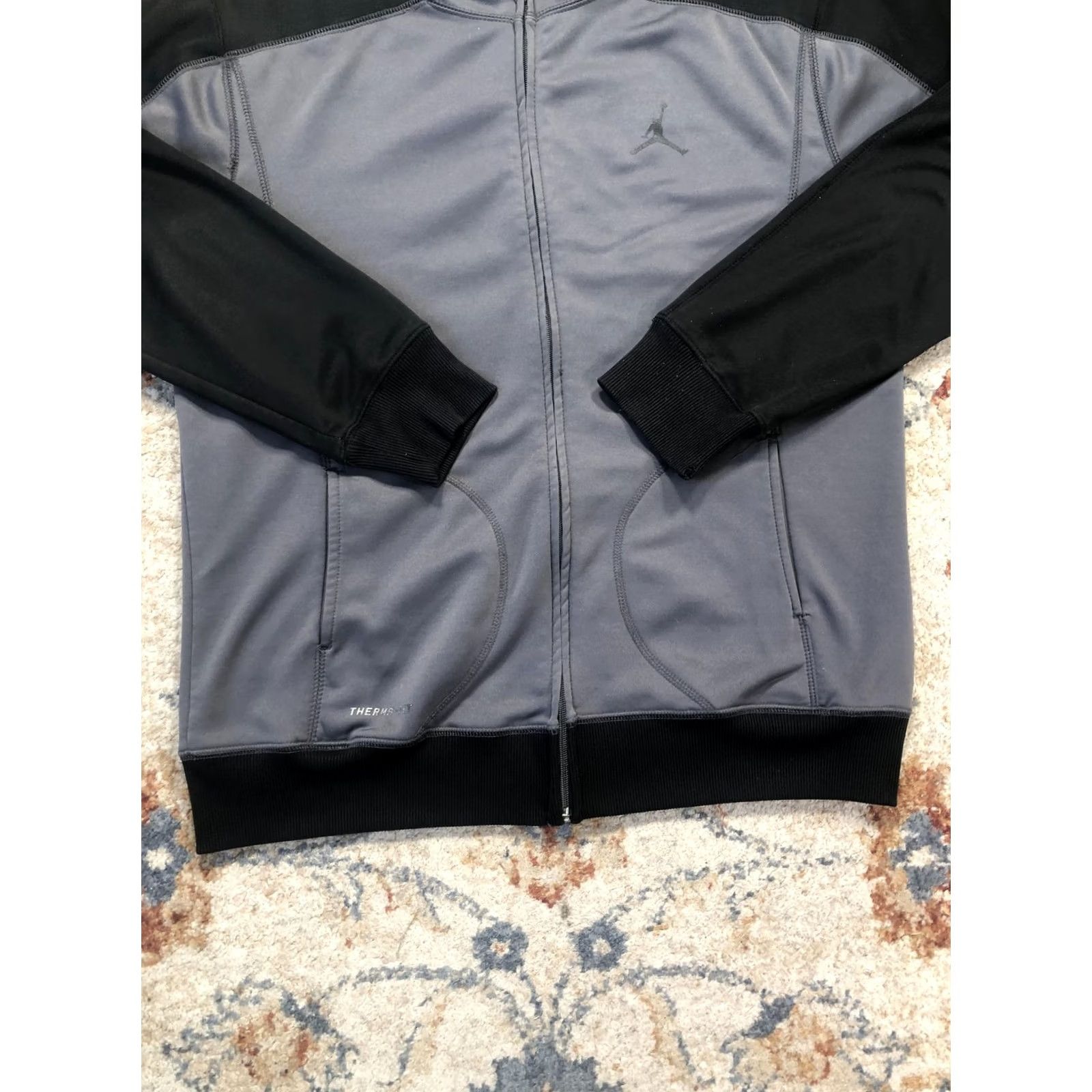 Jordan Brand Jordan Therma-Fit Hoodie Sweatshirt Mens XL Gray Black Full Zip Fleece Jacket Size US XL / EU 56 / 4 - 5 Thumbnail