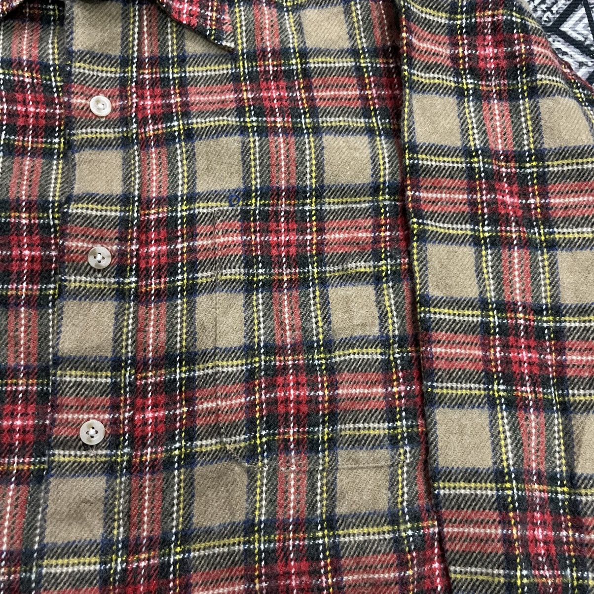 Ego Tripping × Flannel 💥Egg Nog Vintage 90s Wool Tartan Flannel Size US L / EU 52-54 / 3 - 4 Thumbnail