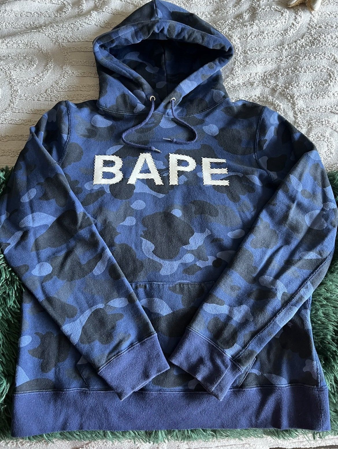 image of Bape x Swarovski Color Camo Pullover Hoodie in Blue, Men's (Size Small)