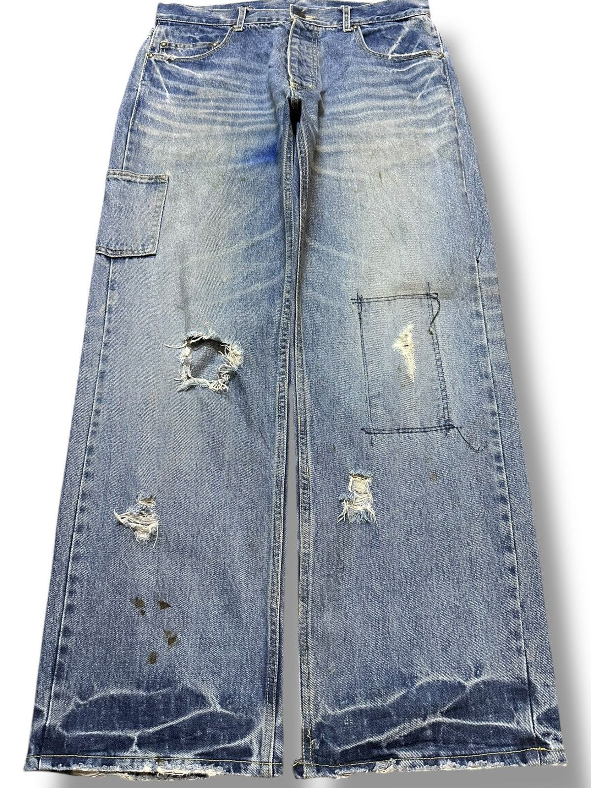 Vintage Japanese Brand Baggy Grunge Multipockets Denim