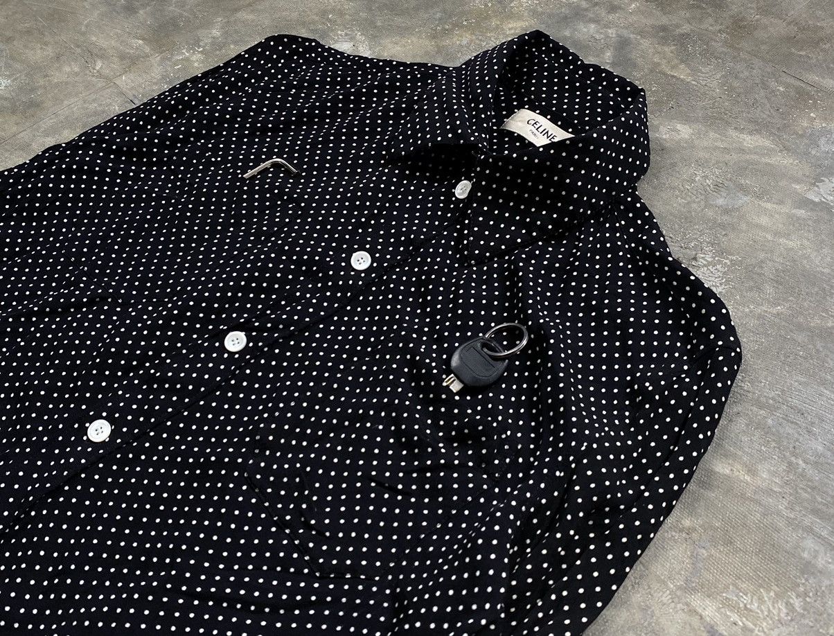 Celine × Hedi Slimane Celine Viscose Polka-dots Shirt Size XXS / US 00 / IT 34 - 3 Thumbnail